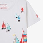 Nautica Erkek Çocuk Beyaz Regular Fit Baskılı T-Shirt