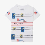 Nautica Erkek Çocuk Beyaz Regular Fit Baskılı T-Shirt