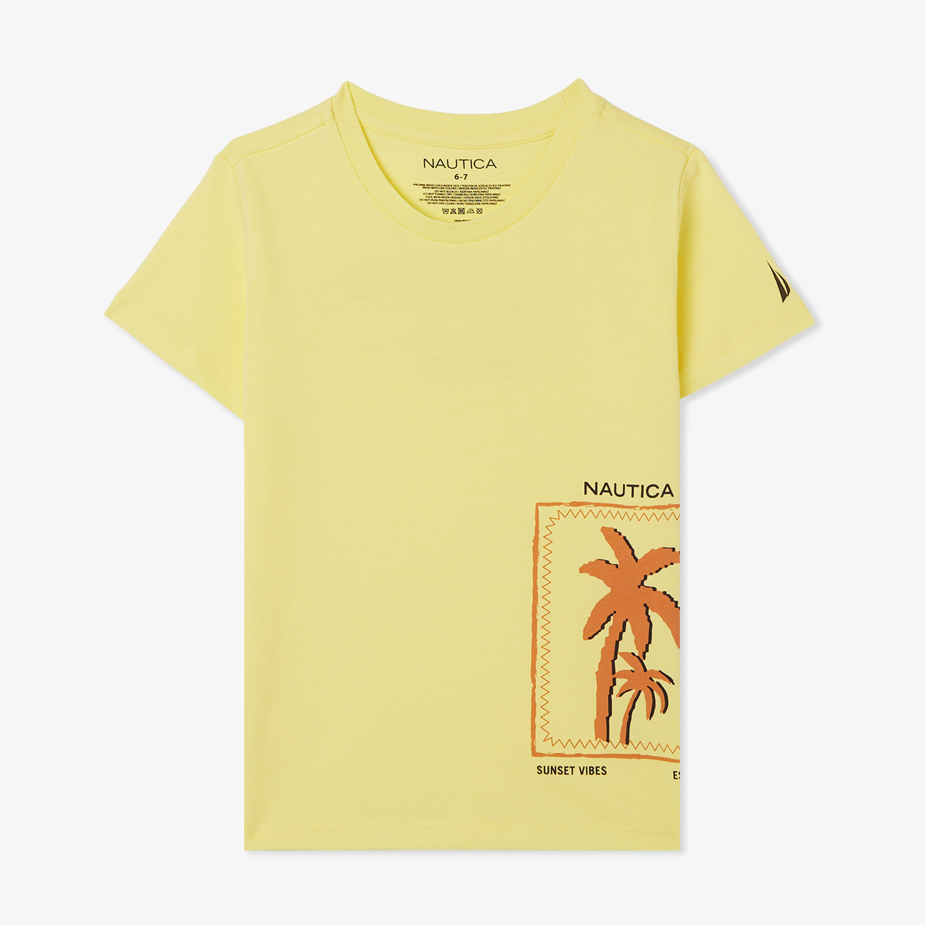 Nautica Erkek Çocuk Sarı Regular Fit Baskılı T-Shirt