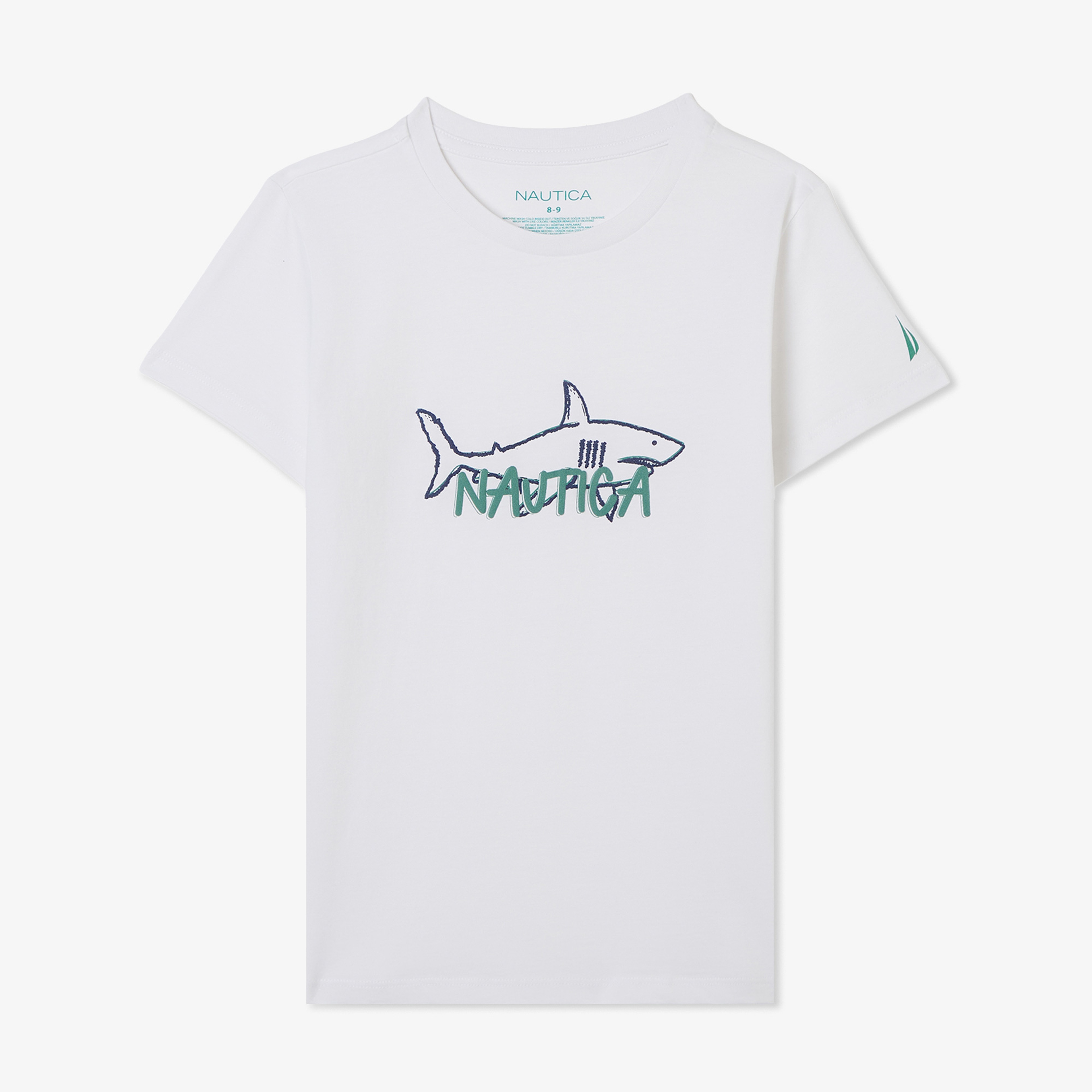 Nautica Erkek Çocuk Beyaz Regular Fit Baskılı T-Shirt