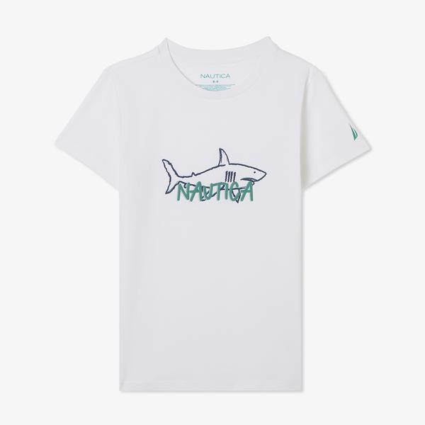 Nautica Erkek Çocuk Beyaz Regular Fit Baskılı T-Shirt