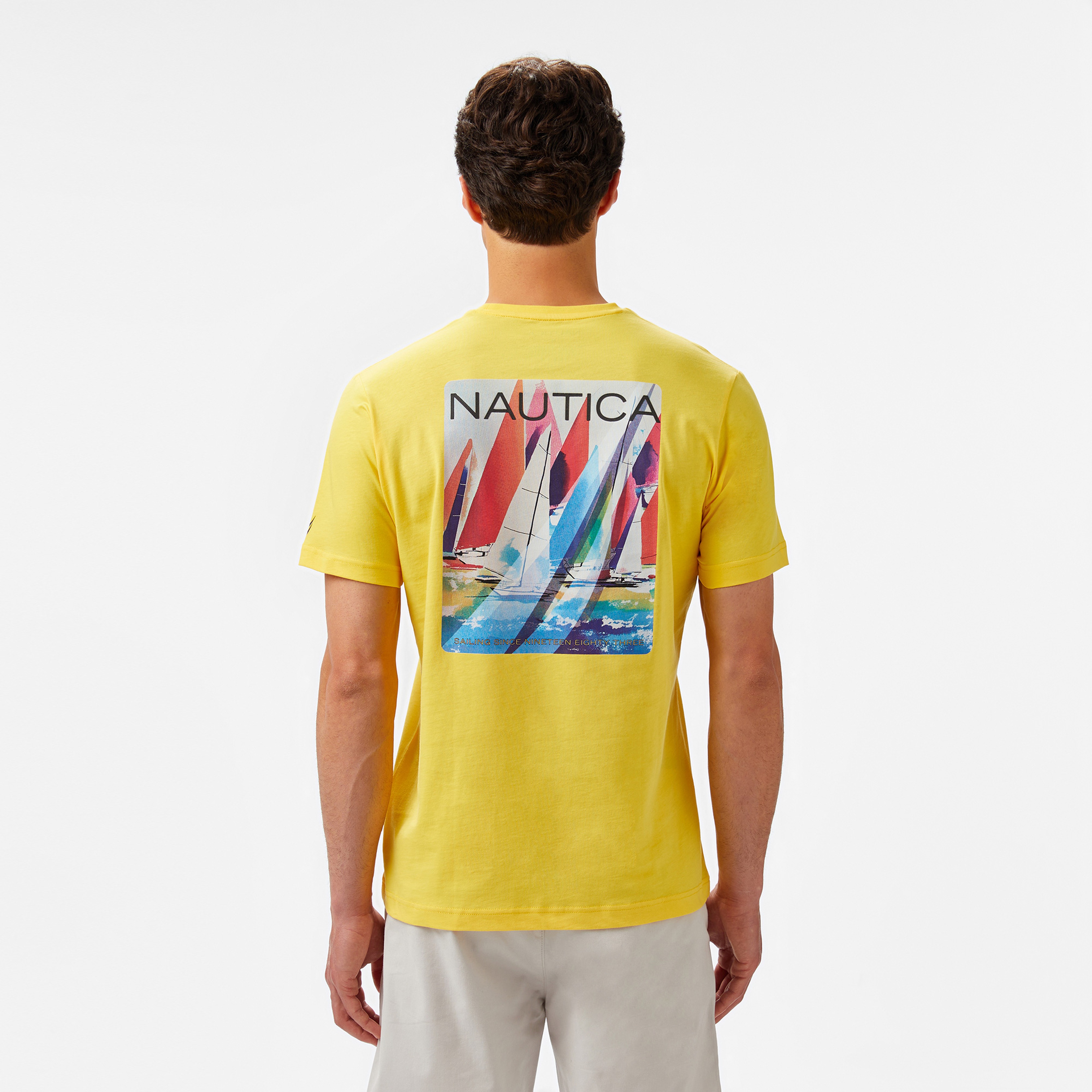 Nautica Erkek Sarı Regular Fit T-Shirt
