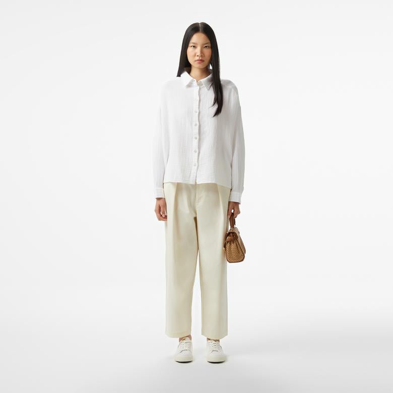 Nautica Kadın Beyaz Oversize Fit Gömlek