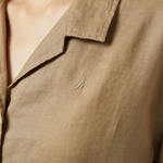 Nautica Kadın Kahverengi Regular Fit Keten Gömlek