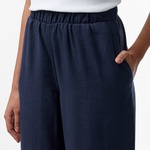 Nautica Kadın Lacivert Regular Fit Keten Karışımlı Pantolon