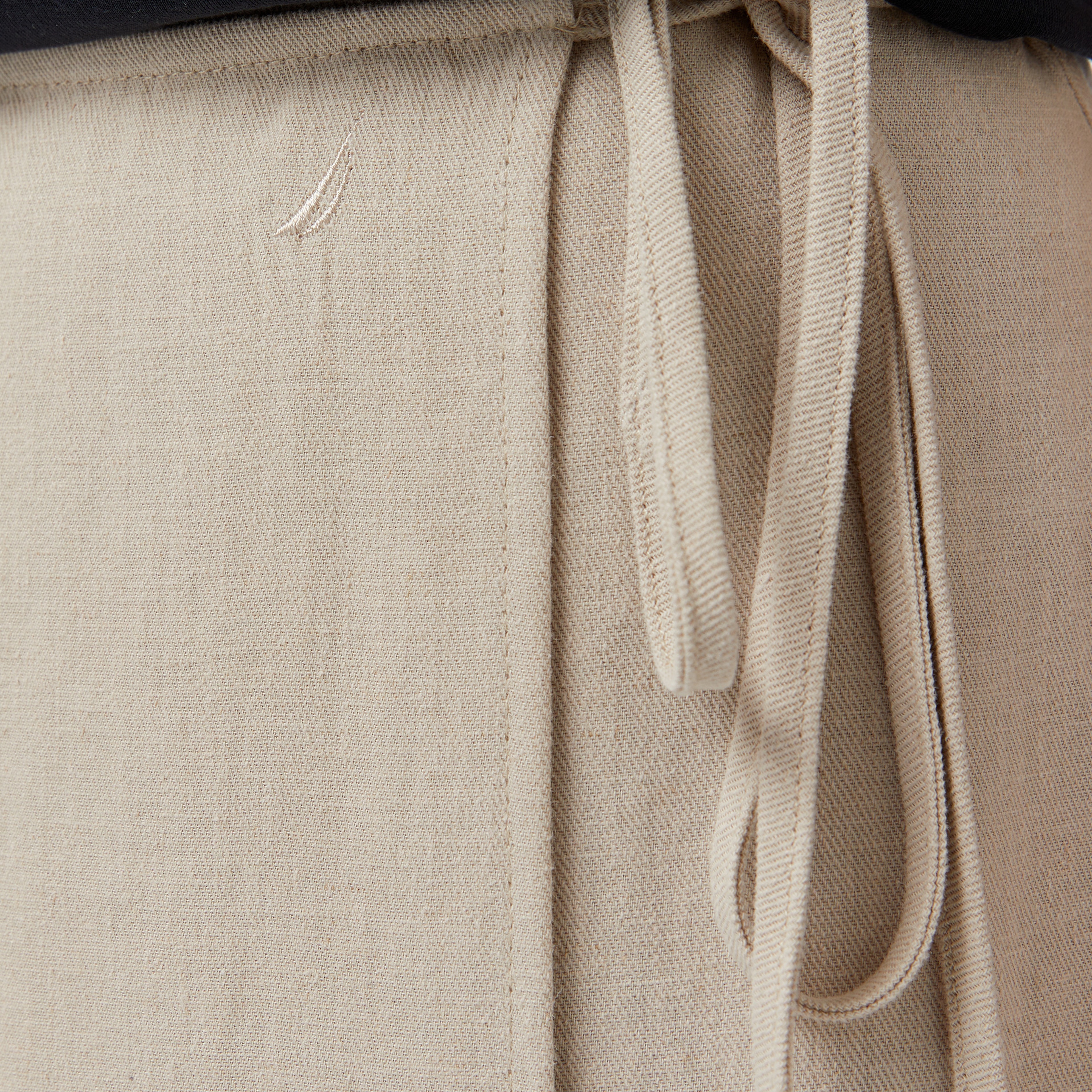 Nautica Kadın Bej Regular Fit Keten Karışımlı Etek