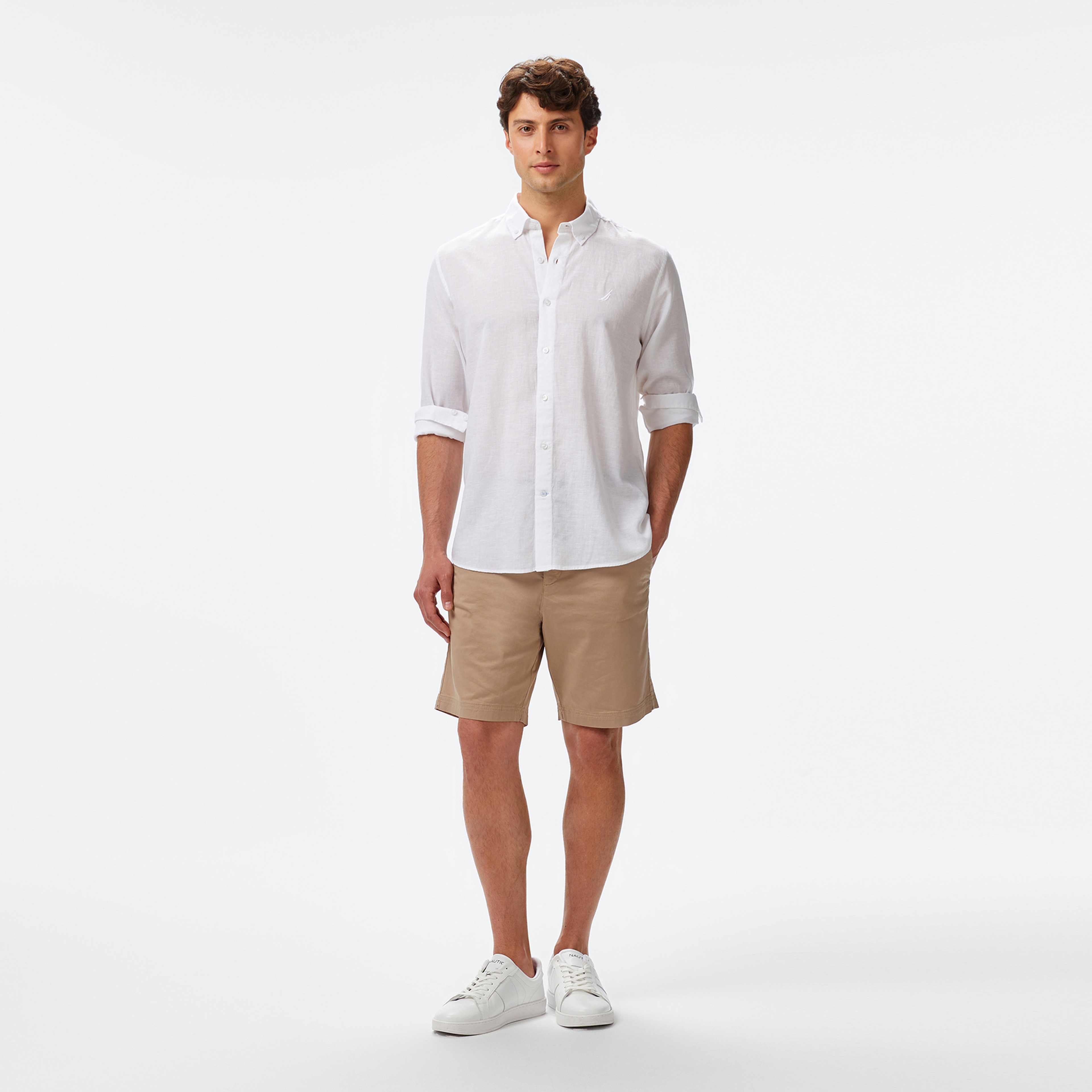 Nautica Erkek Beyaz Classic Fit Gömlek