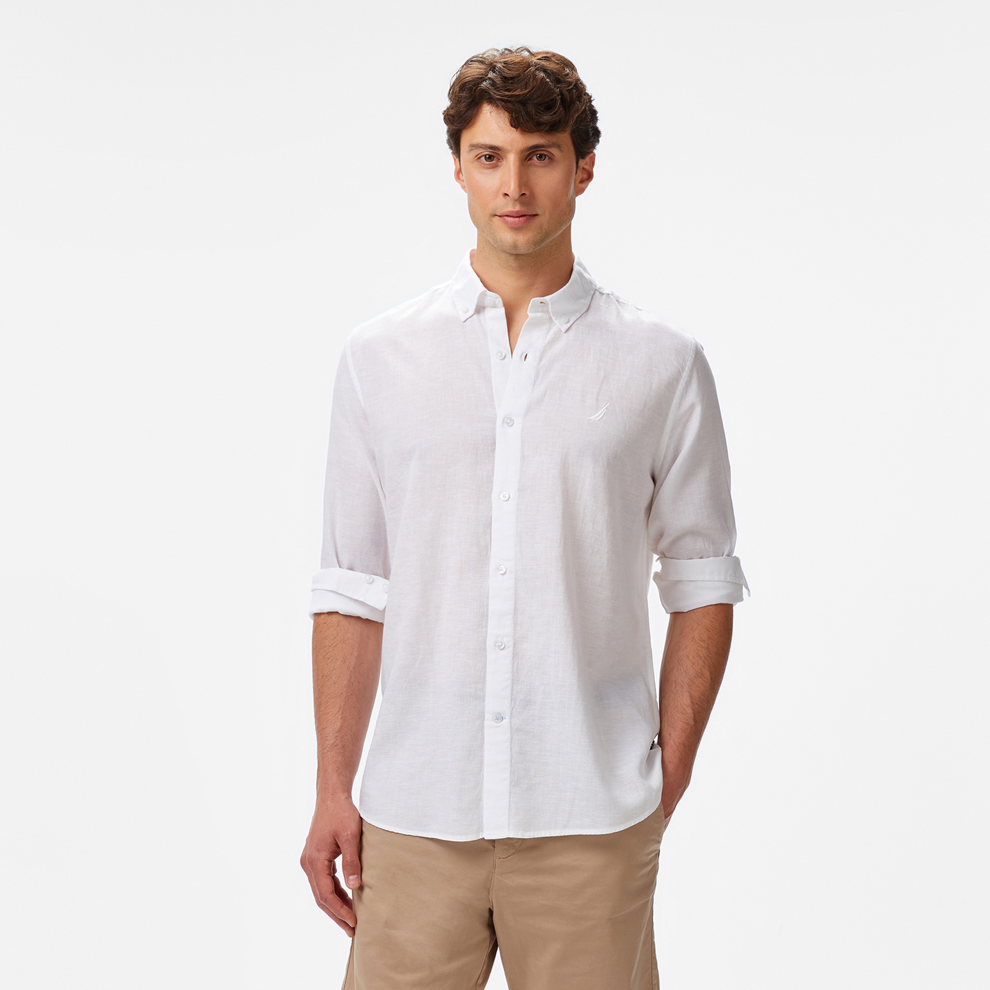 Nautica Erkek Beyaz Classic Fit Gömlek