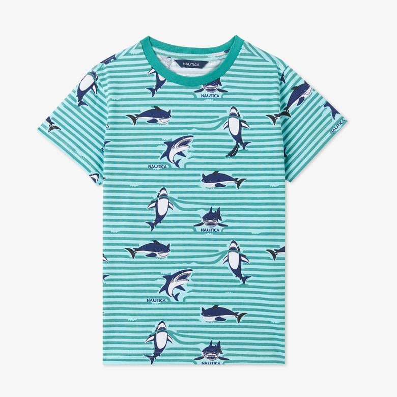 Nautica Erkek Çocuk Yeşil Regular Fit Baskılı T-Shirt
