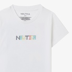 Nautica Erkek Çocuk Beyaz Regular Fit Baskılı T-Shirt