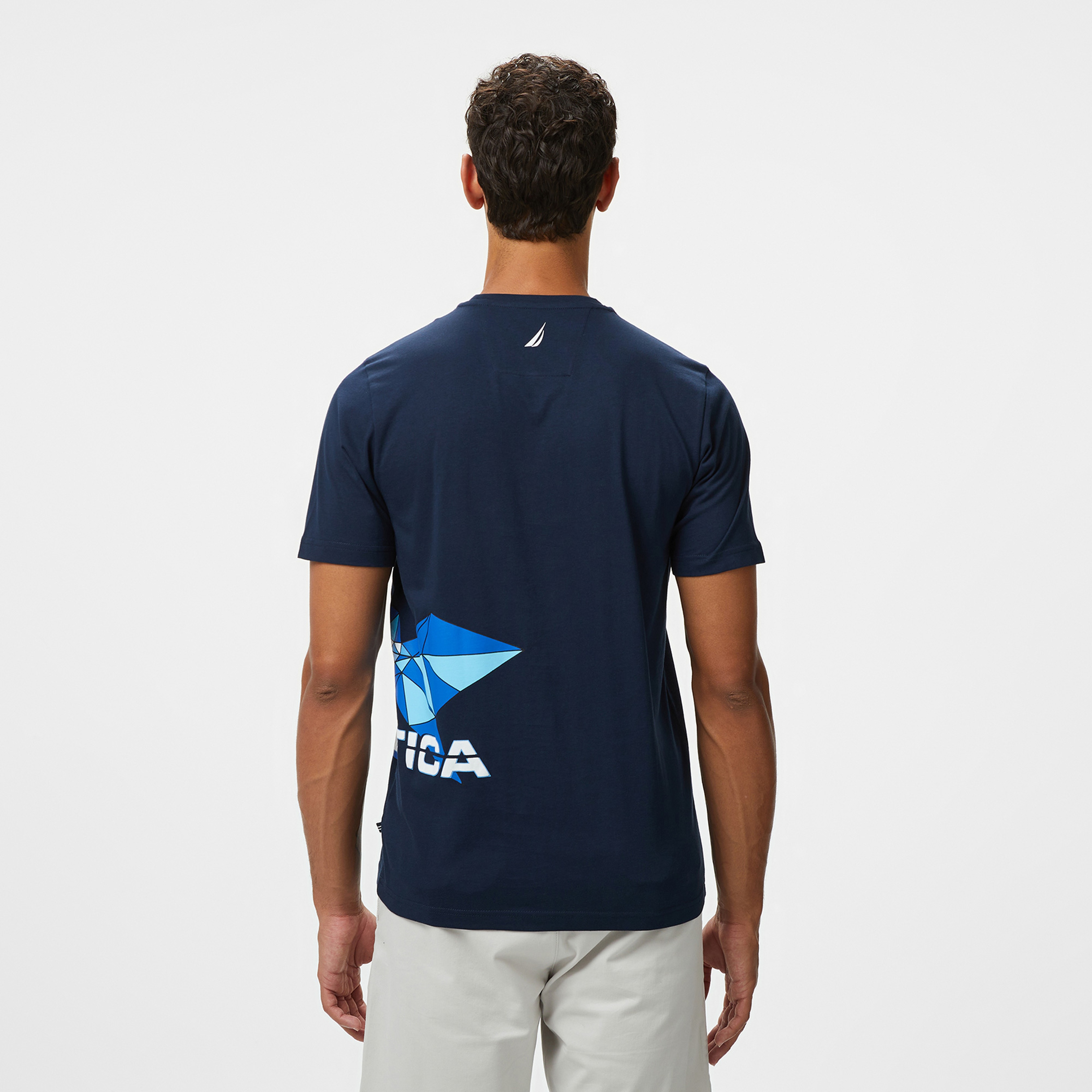 Nautica Erkek Lacivert Regular Fit Baskılı T-Shirt