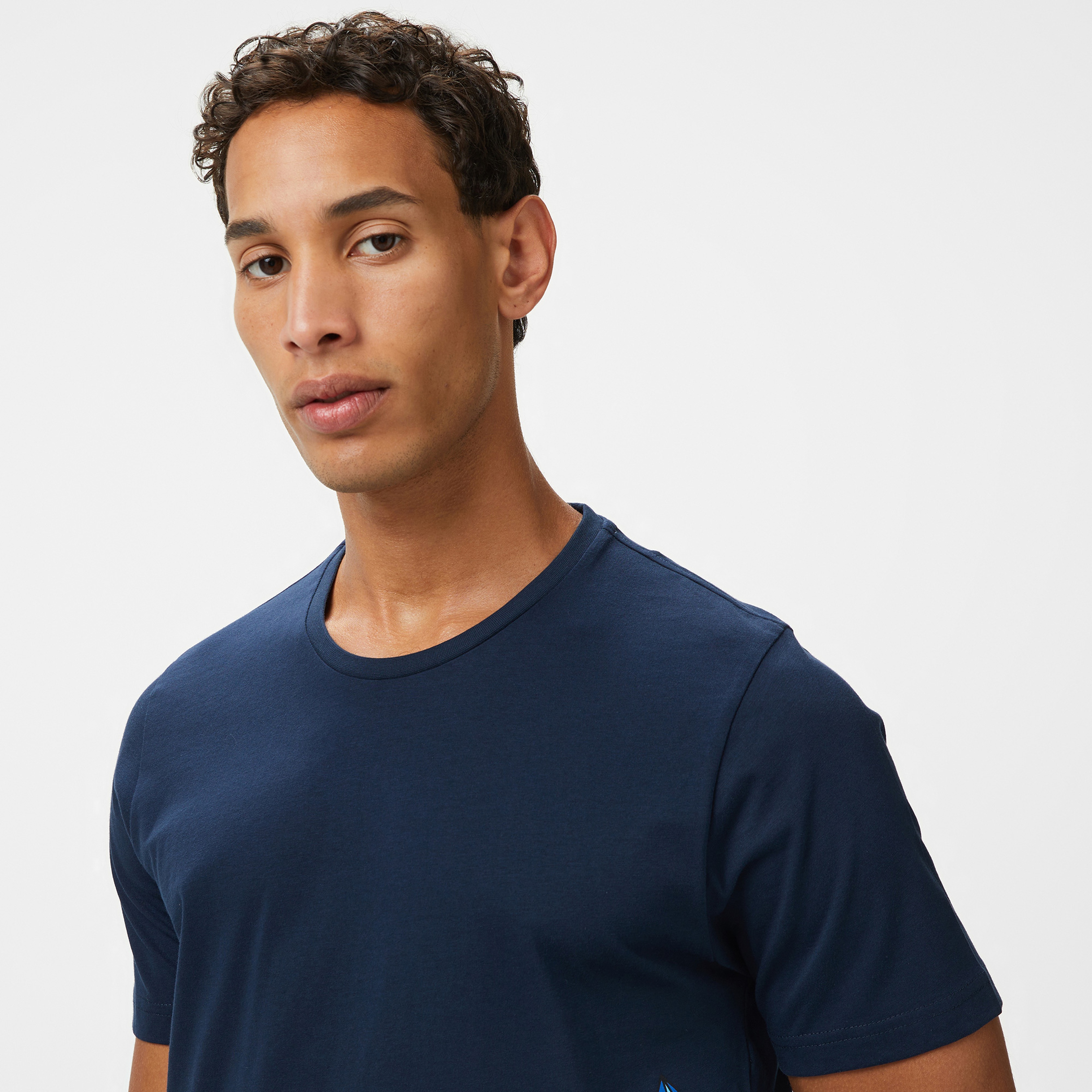 Nautica Erkek Lacivert Regular Fit Baskılı T-Shirt