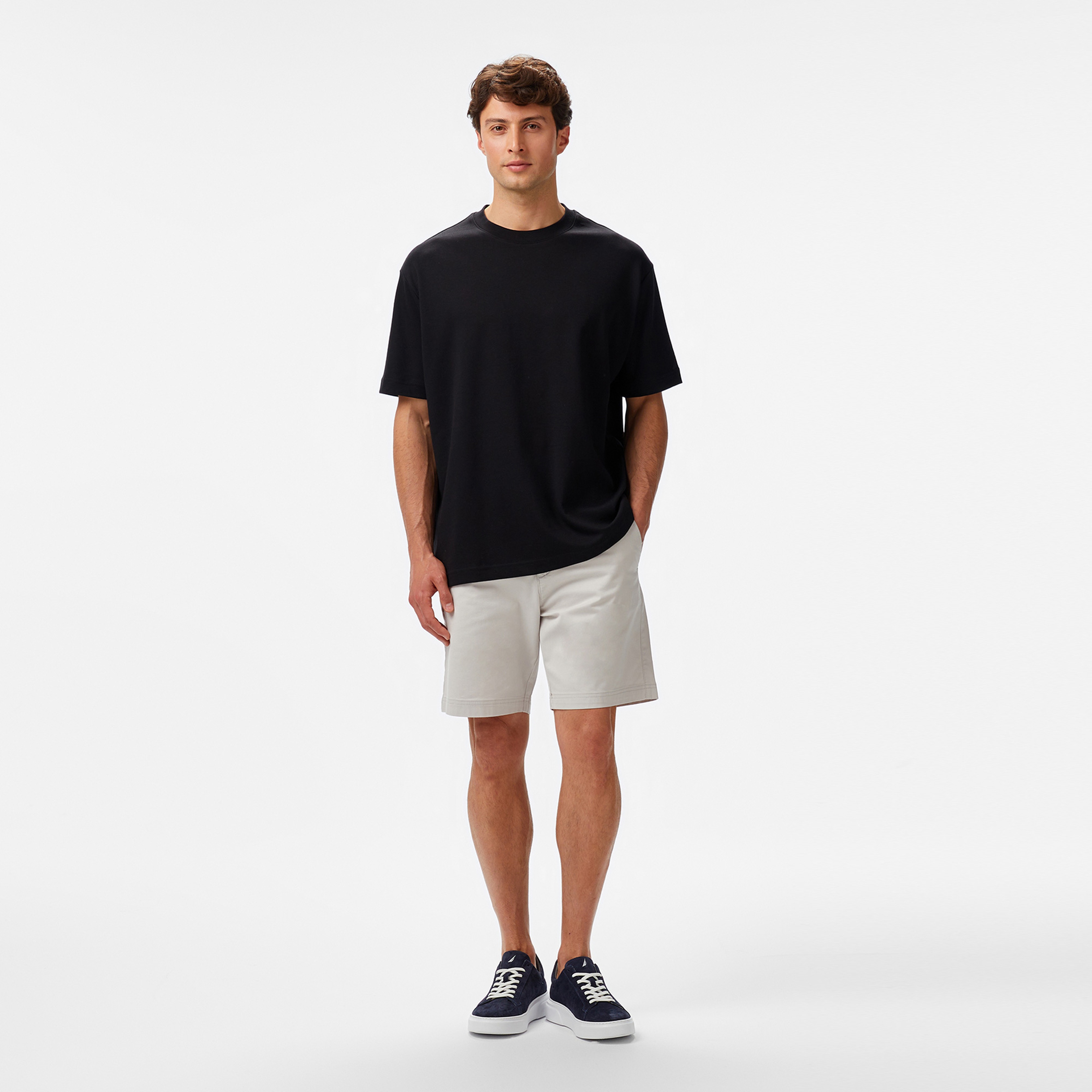Nautica Erkek Siyah Oversize Fit T-Shirt