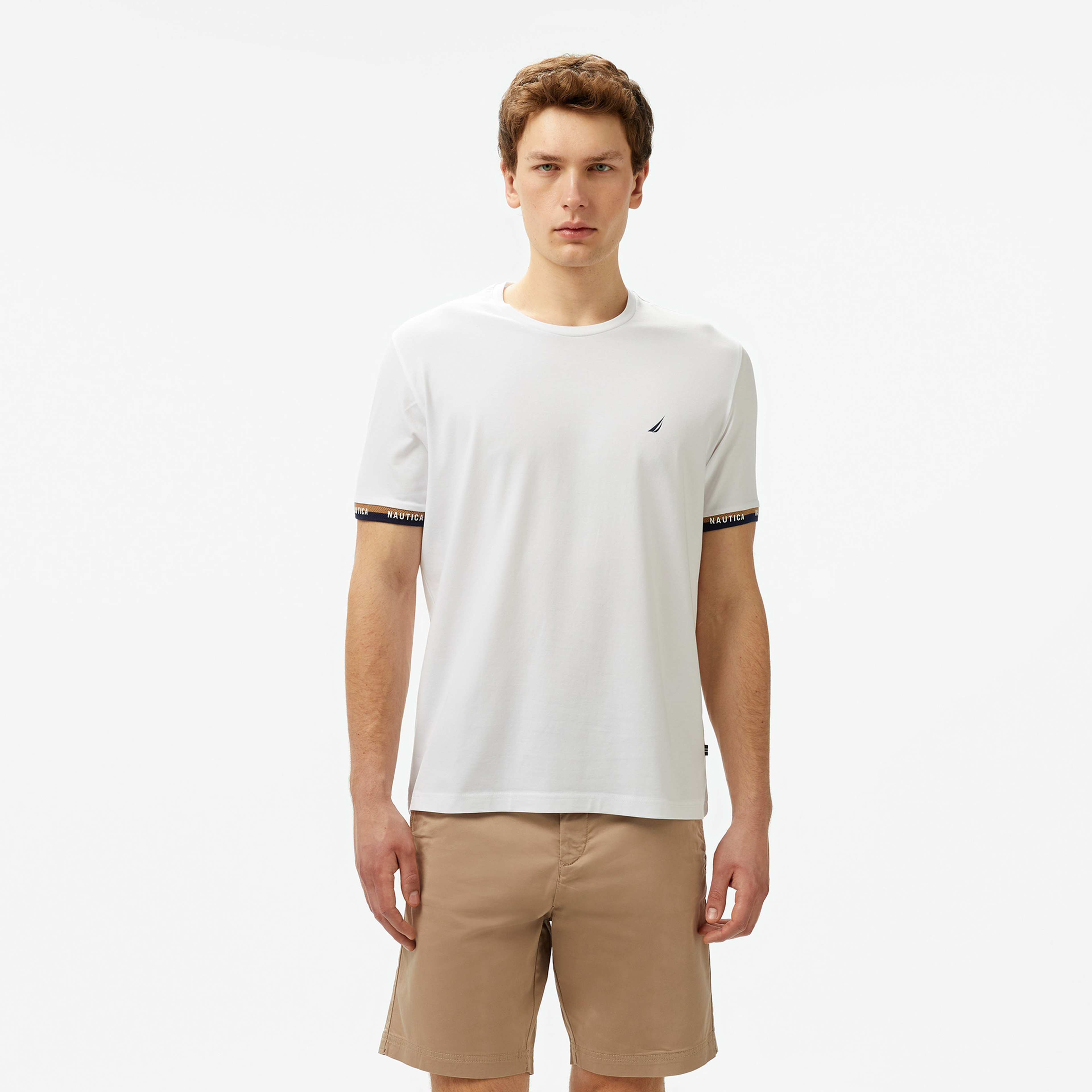 Nautica Erkek Beyaz Regular Fit T-Shirt