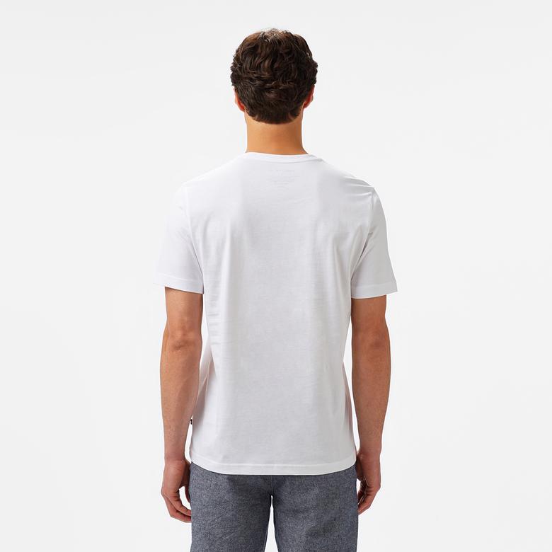 Nautica Erkek Beyaz Regular Fit Baskılı T-Shirt