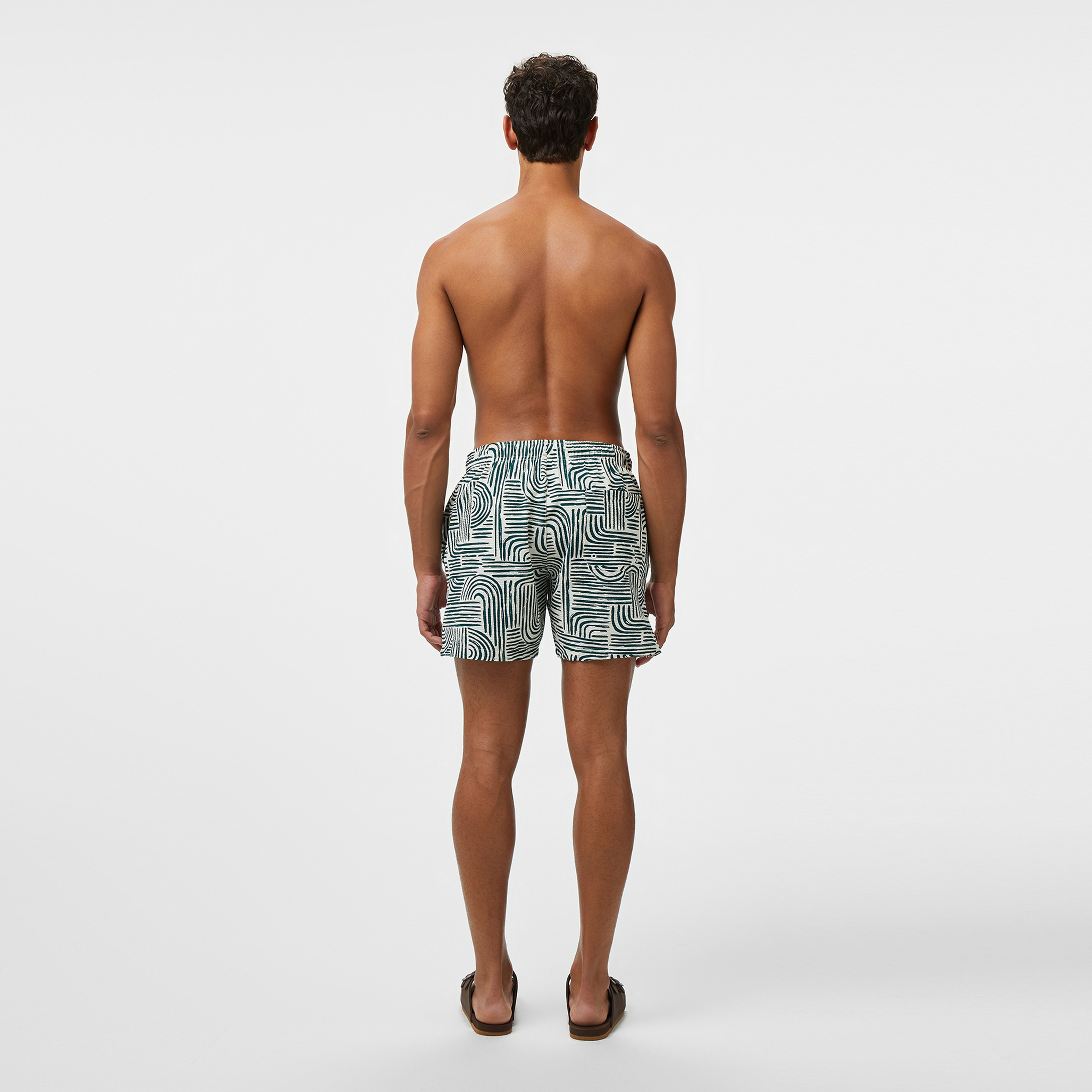 Nautica Erkek Yeşil Regular Fit Desenli Deniz Şortu