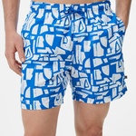 Nautica Erkek Mavi Regular Fit Desenli Deniz Şortu