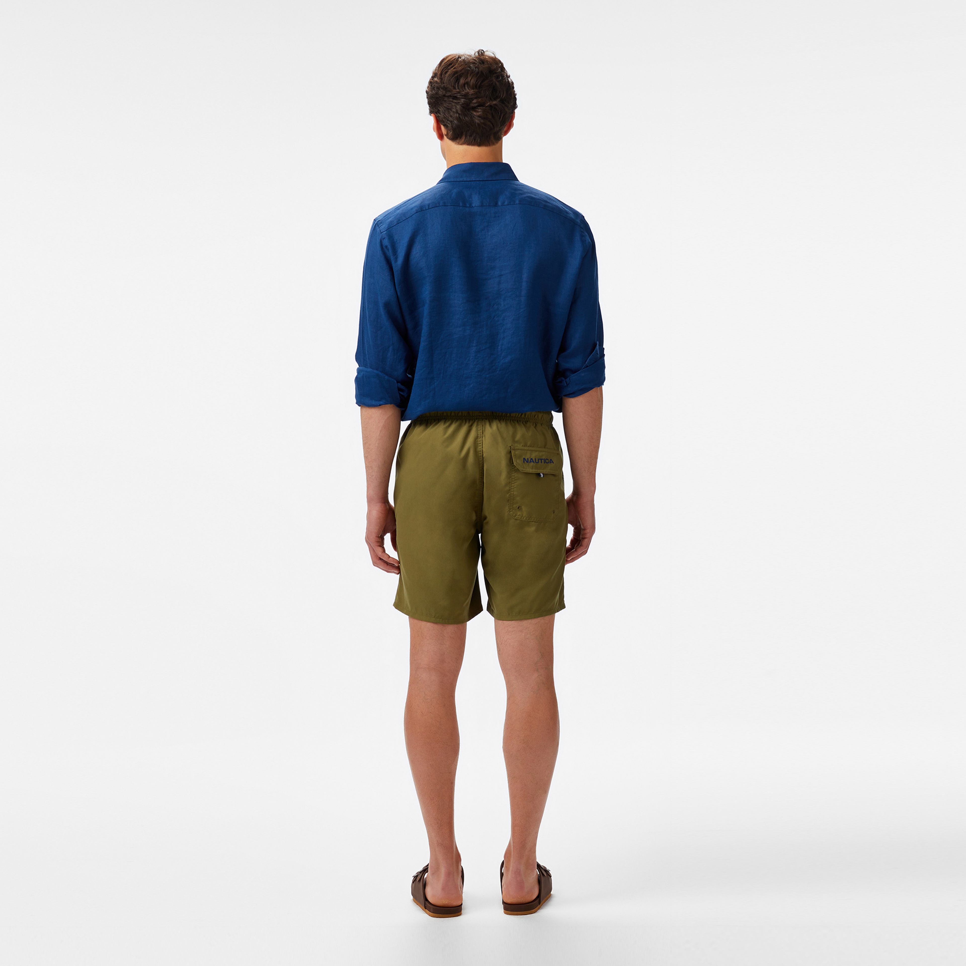 Nautica Erkek Yeşil Regular Fit Deniz Şortu