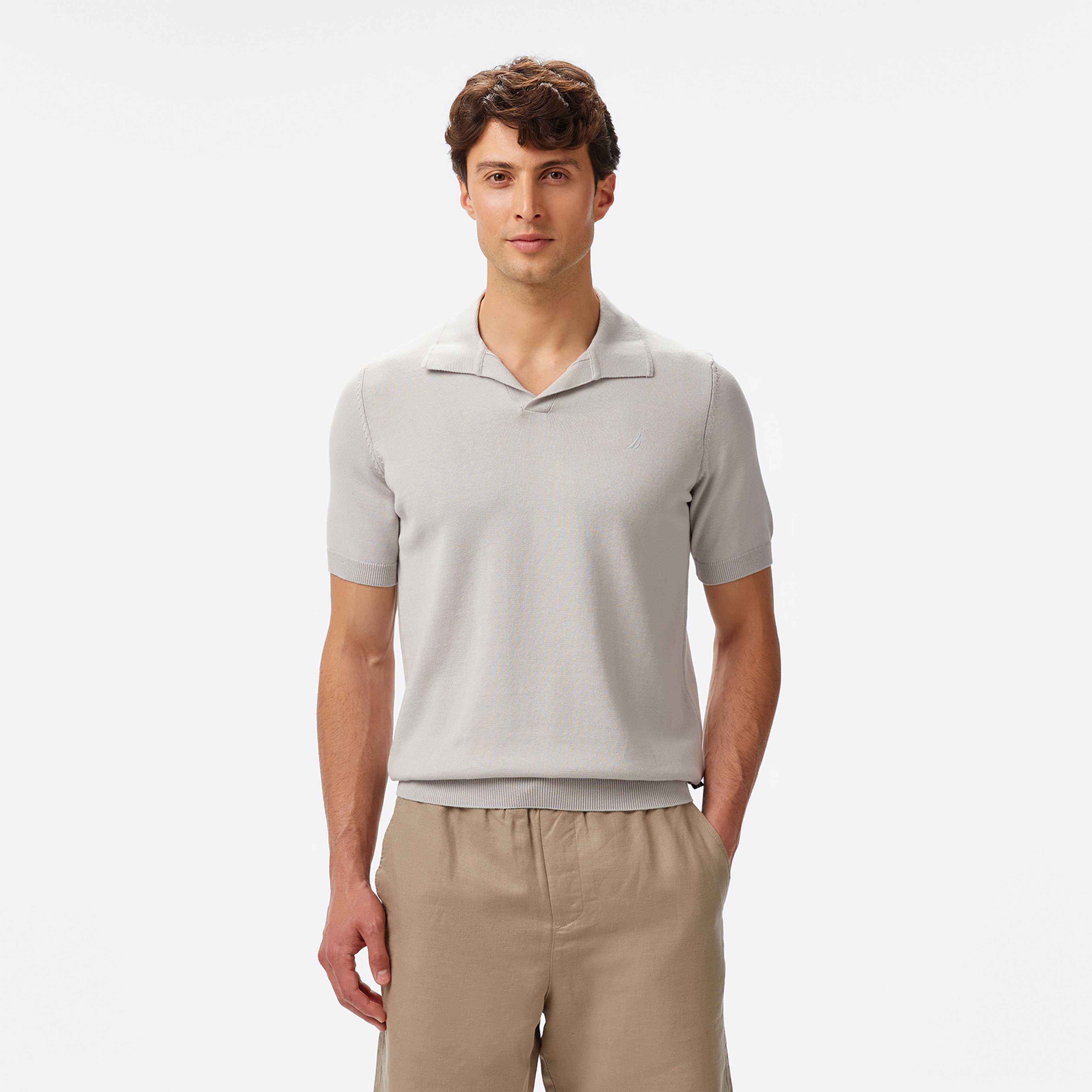 Nautica Erkek Gri Classic Fit Triko