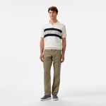 Nautica Erkek Krem Classic Fit Çizgili Triko