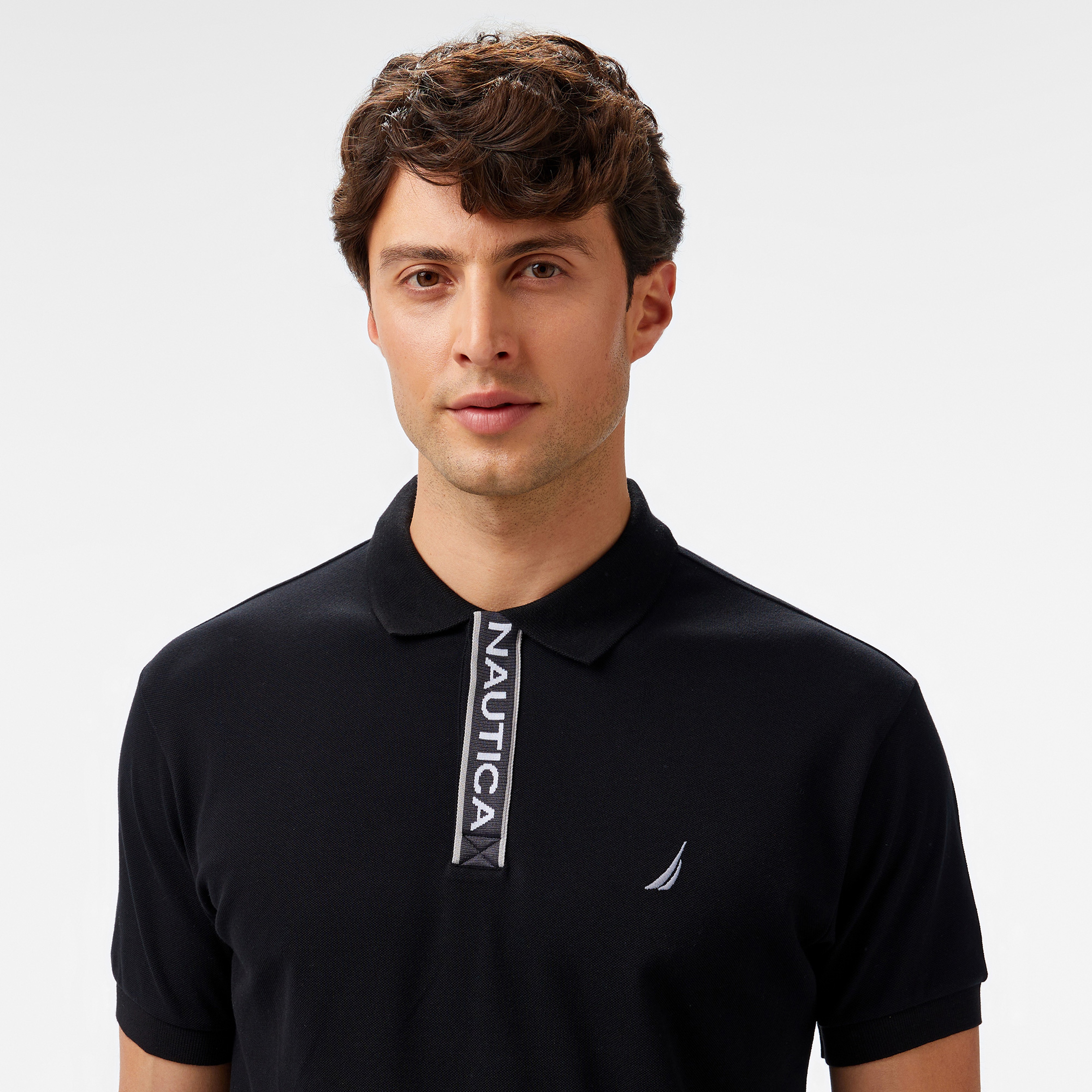 Nautica Erkek Siyah Classic Fit Polo Yaka T-Shirt