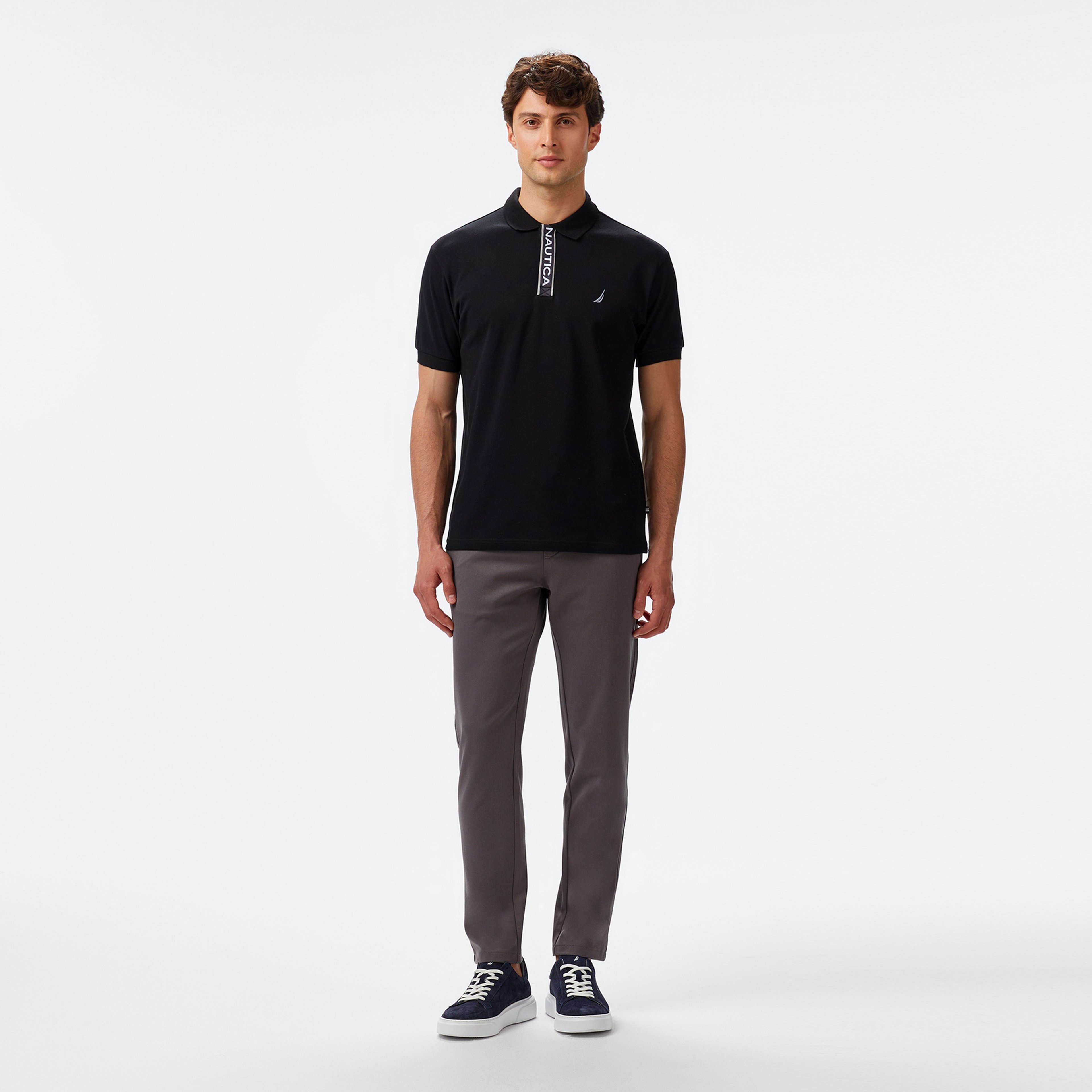 Nautica Erkek Siyah Classic Fit Polo Yaka T-Shirt