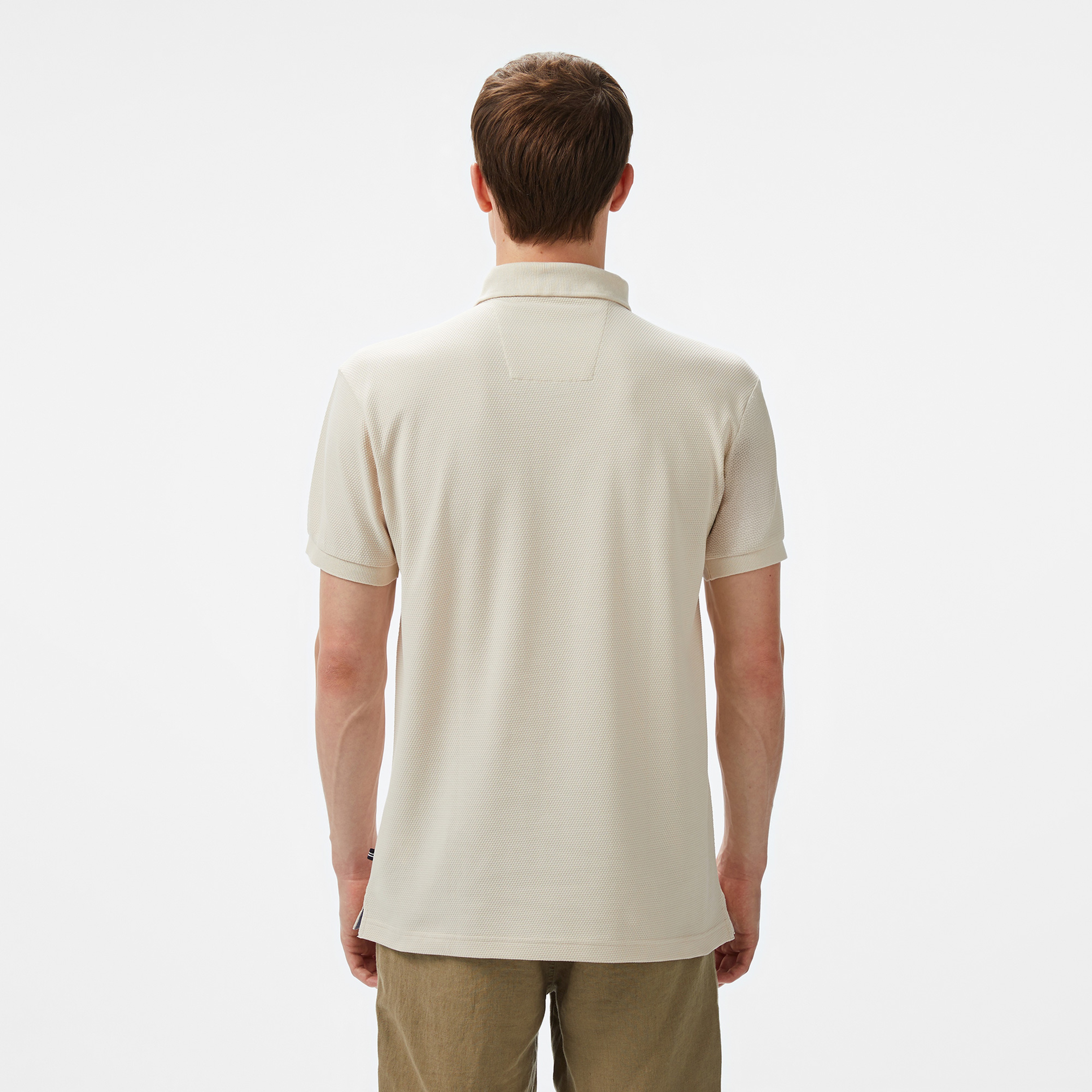 Nautica Erkek Bej Classic Fit Polo Yaka T-Shirt