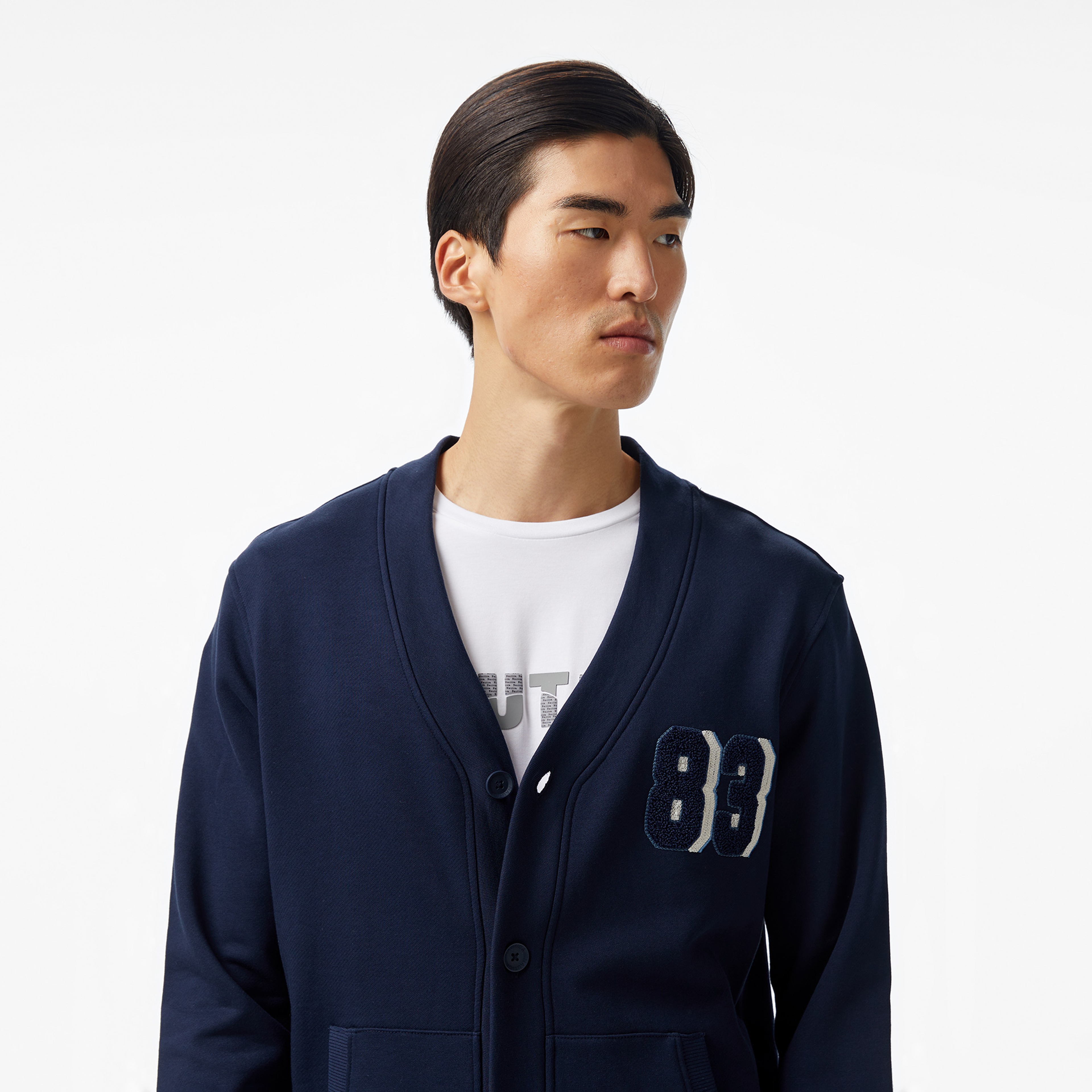 Nautica Erkek Lacivert Regular Fit V Yaka Düğmeli Hırka