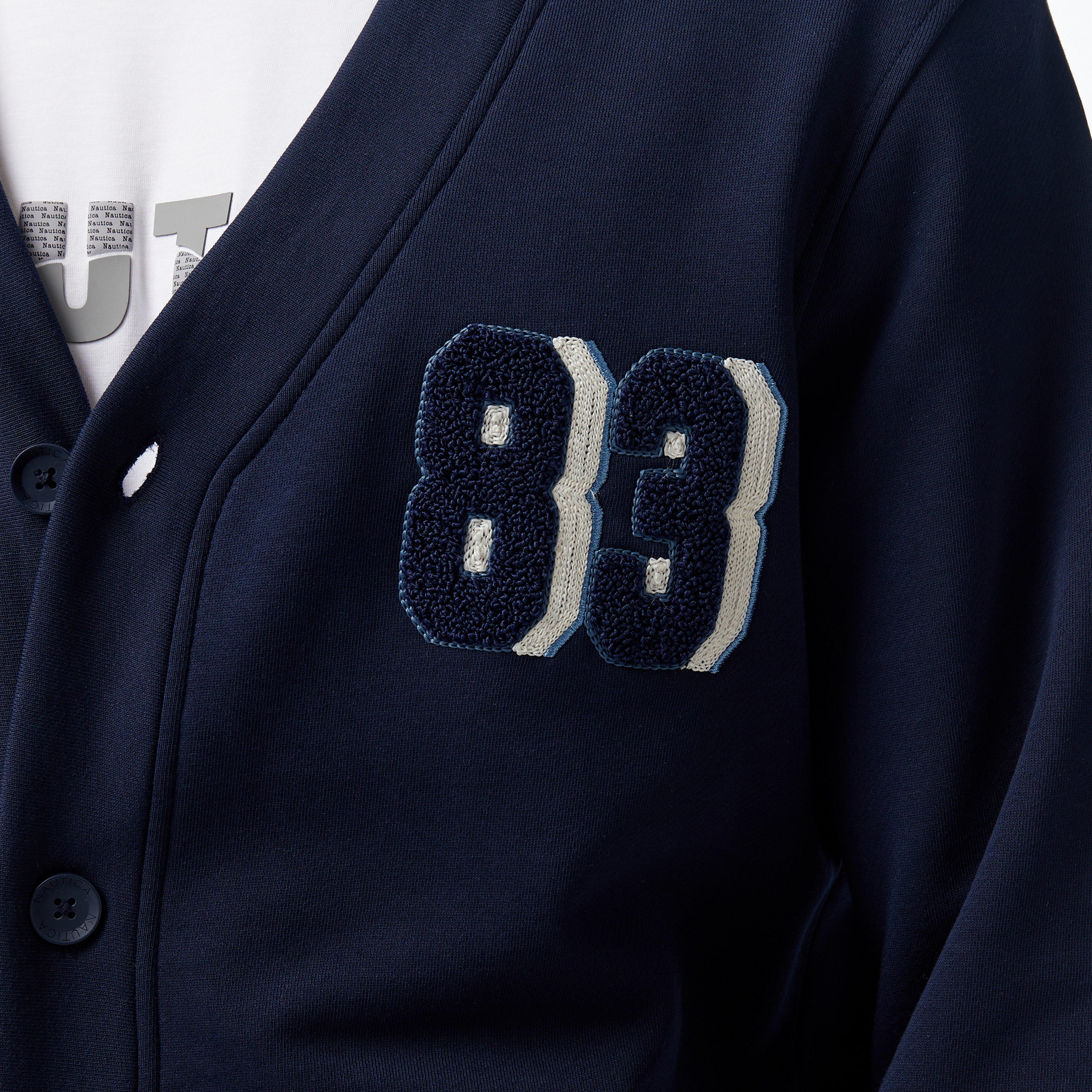 Nautica Erkek Lacivert Regular Fit V Yaka Düğmeli Hırka