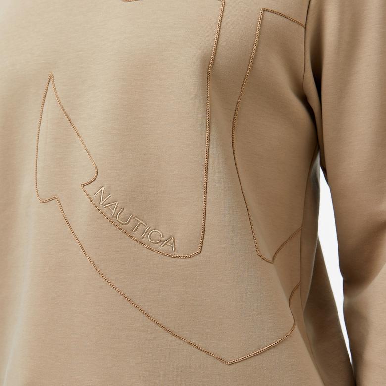Nautica Erkek Bej Regular Fit Sweatshirt