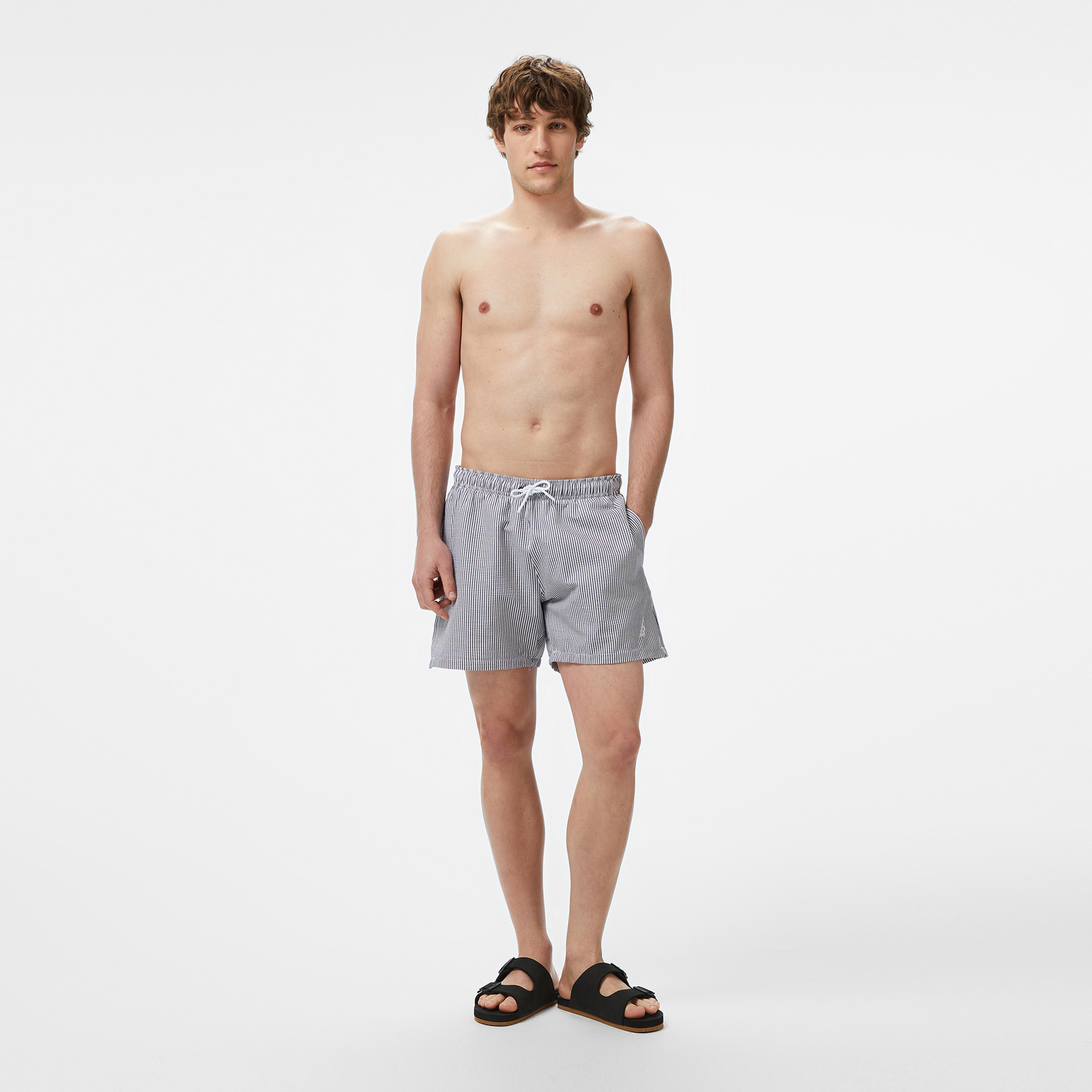 Nautica Erkek Lacivert Çizgili Deniz Şortu