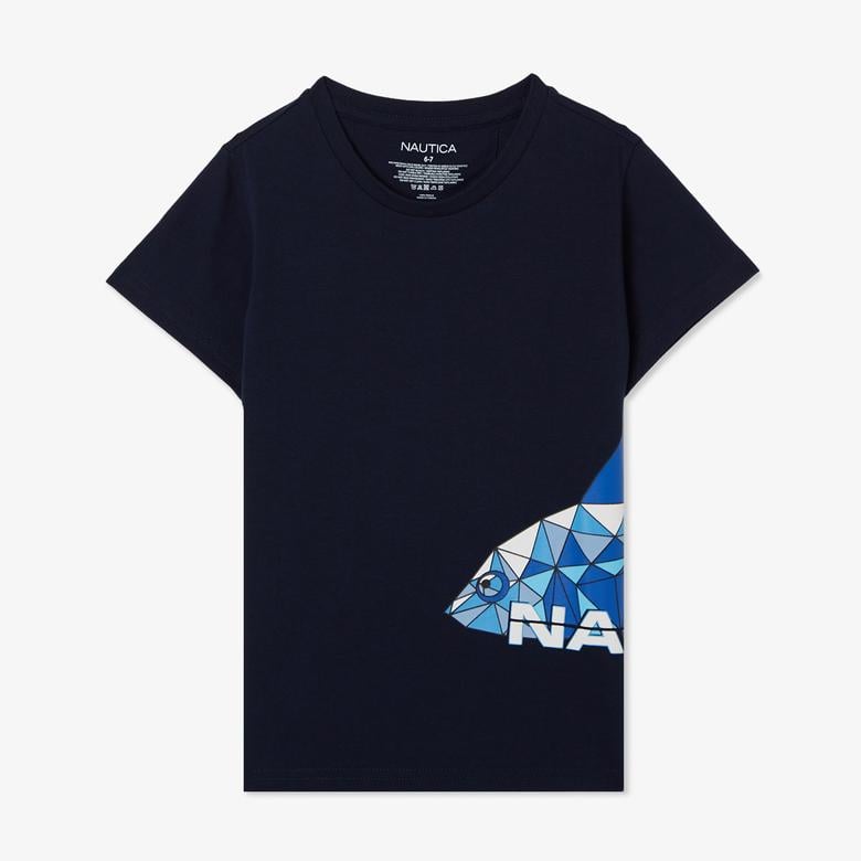 Nautica Erkek Çocuk Lacivert Regular Fit Baskılı T-Shirt