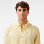 Nautica Erkek Sarı Classic Fit Keten Gömlek