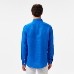 Nautica Erkek Mavi Classic Fit Keten Gömlek