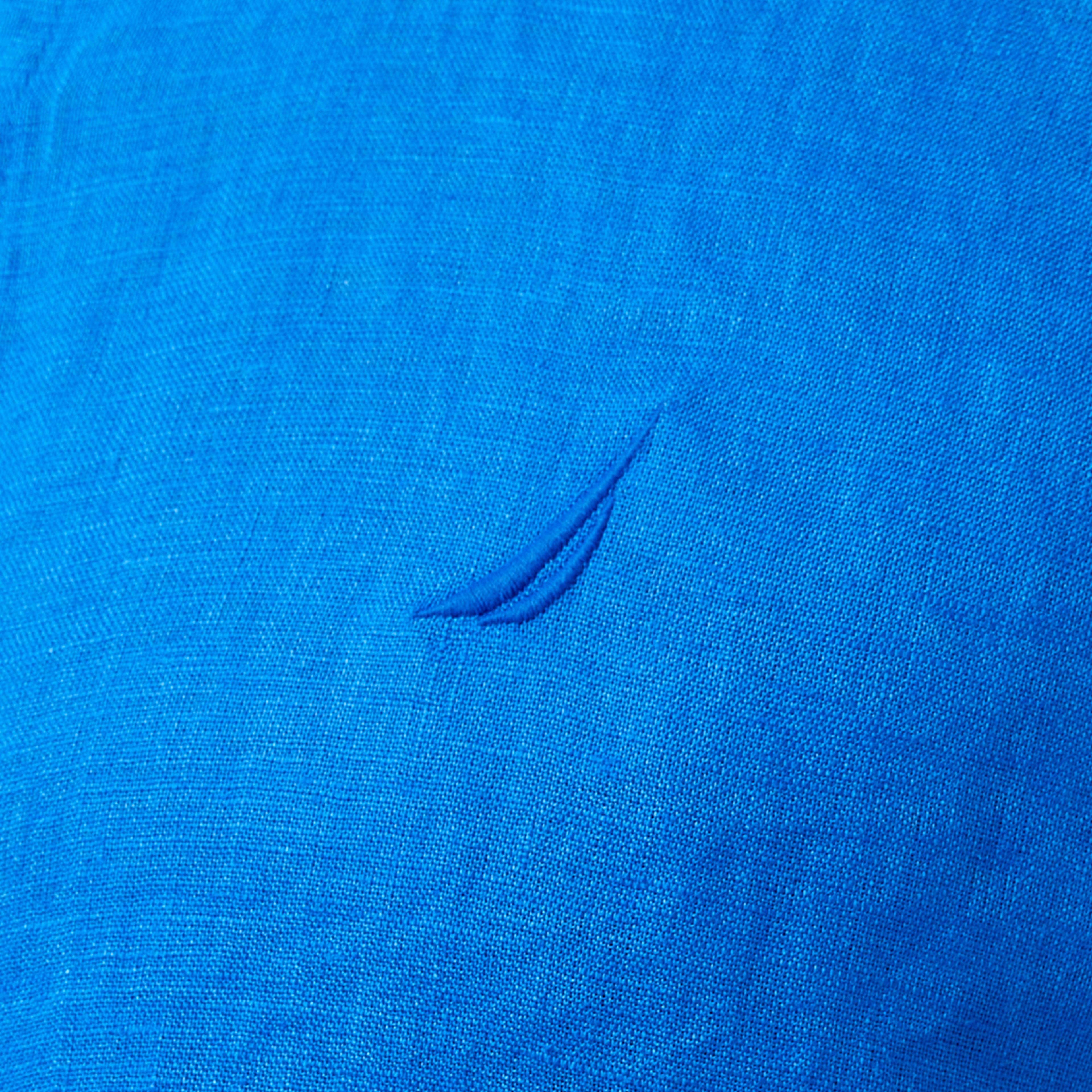 Nautica Erkek Mavi Classic Fit Keten Gömlek