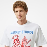Market x HOSS Doner Erkek Beyaz T-Shirt