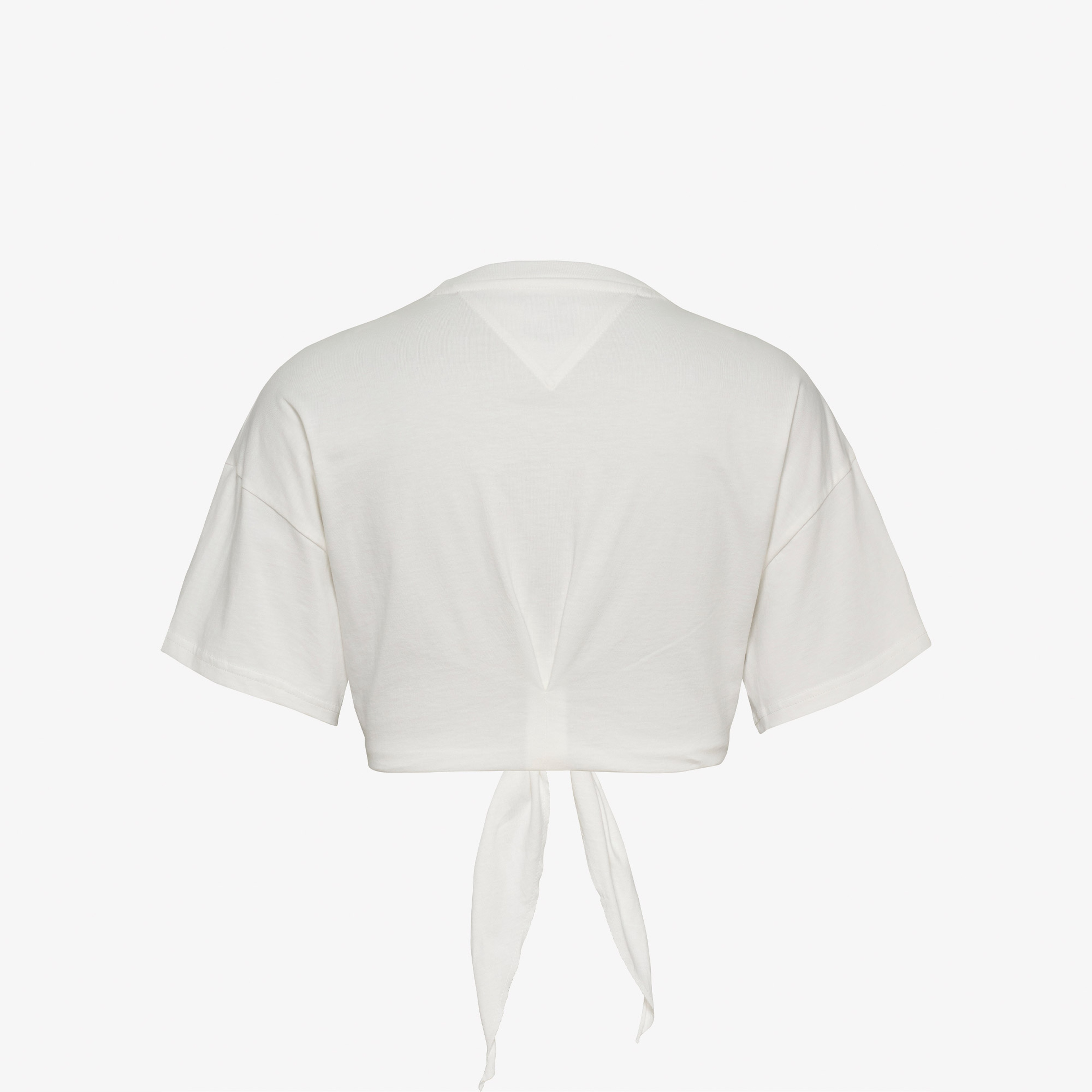 Tommy Jeans Regular Waist Tie Badge Kadın Beyaz T-Shirt