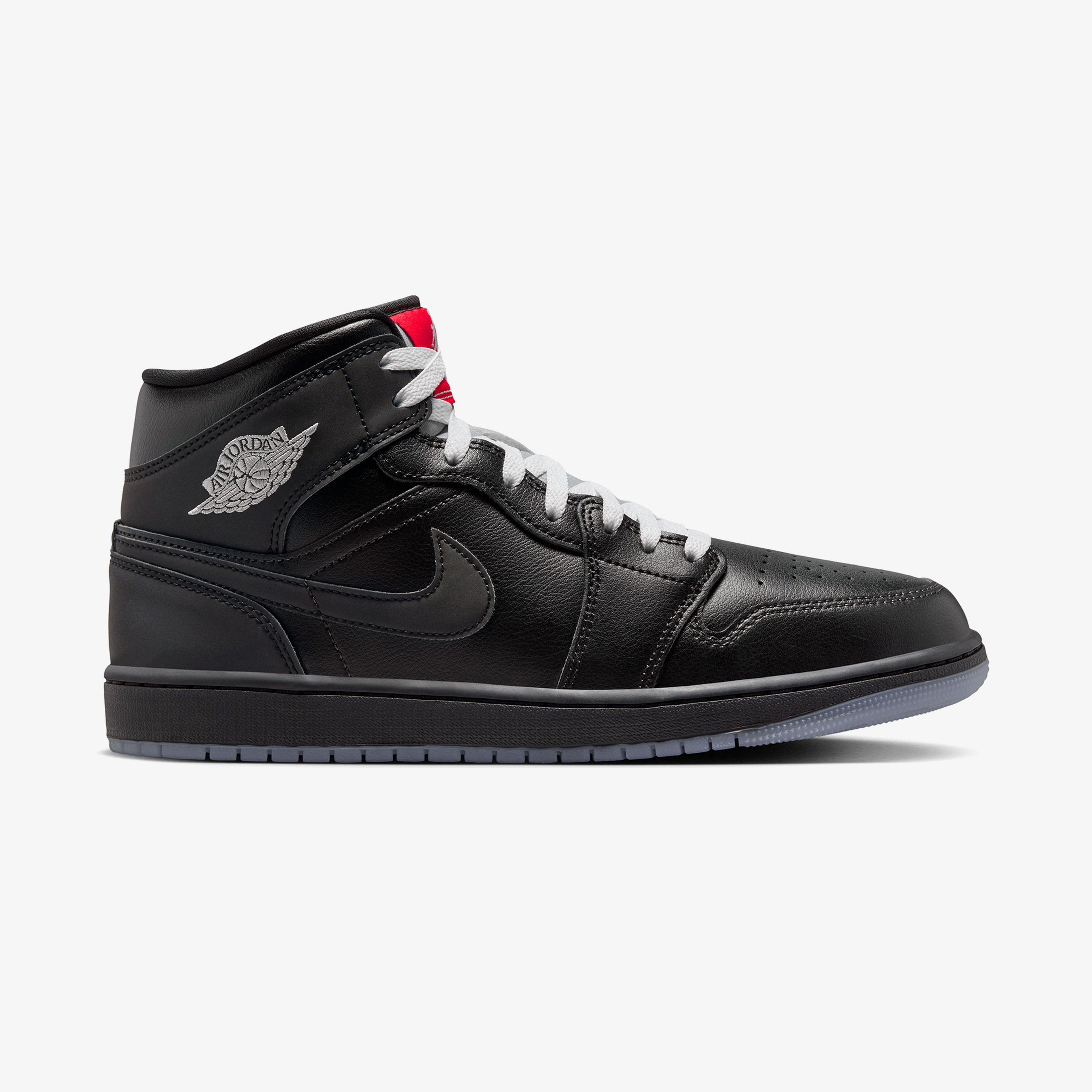 Nike Air Jordan 1 Mid Erkek Siyah Bilekli Sneaker