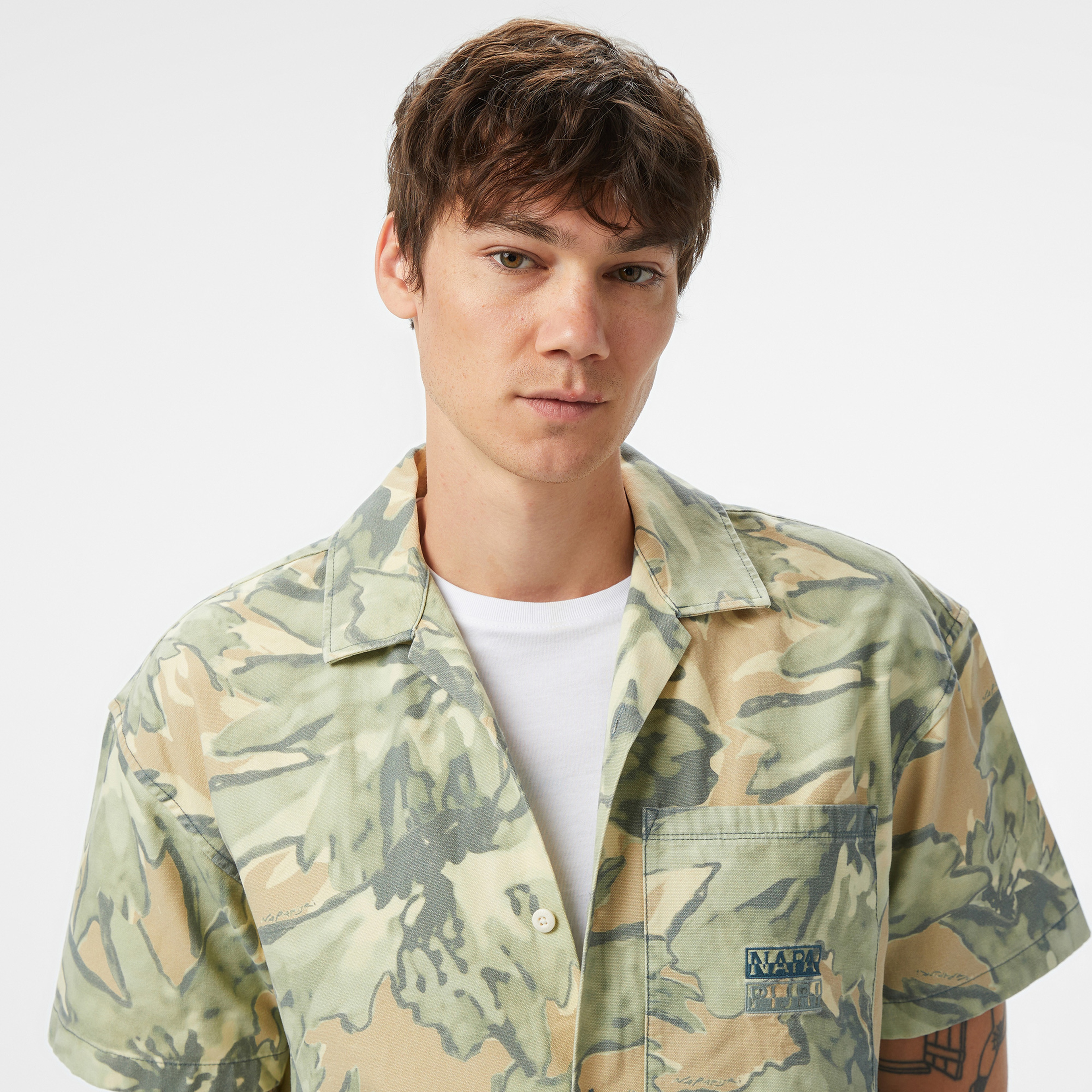 Napapijri  G-Talla SS Erkek Renkli Gömlek