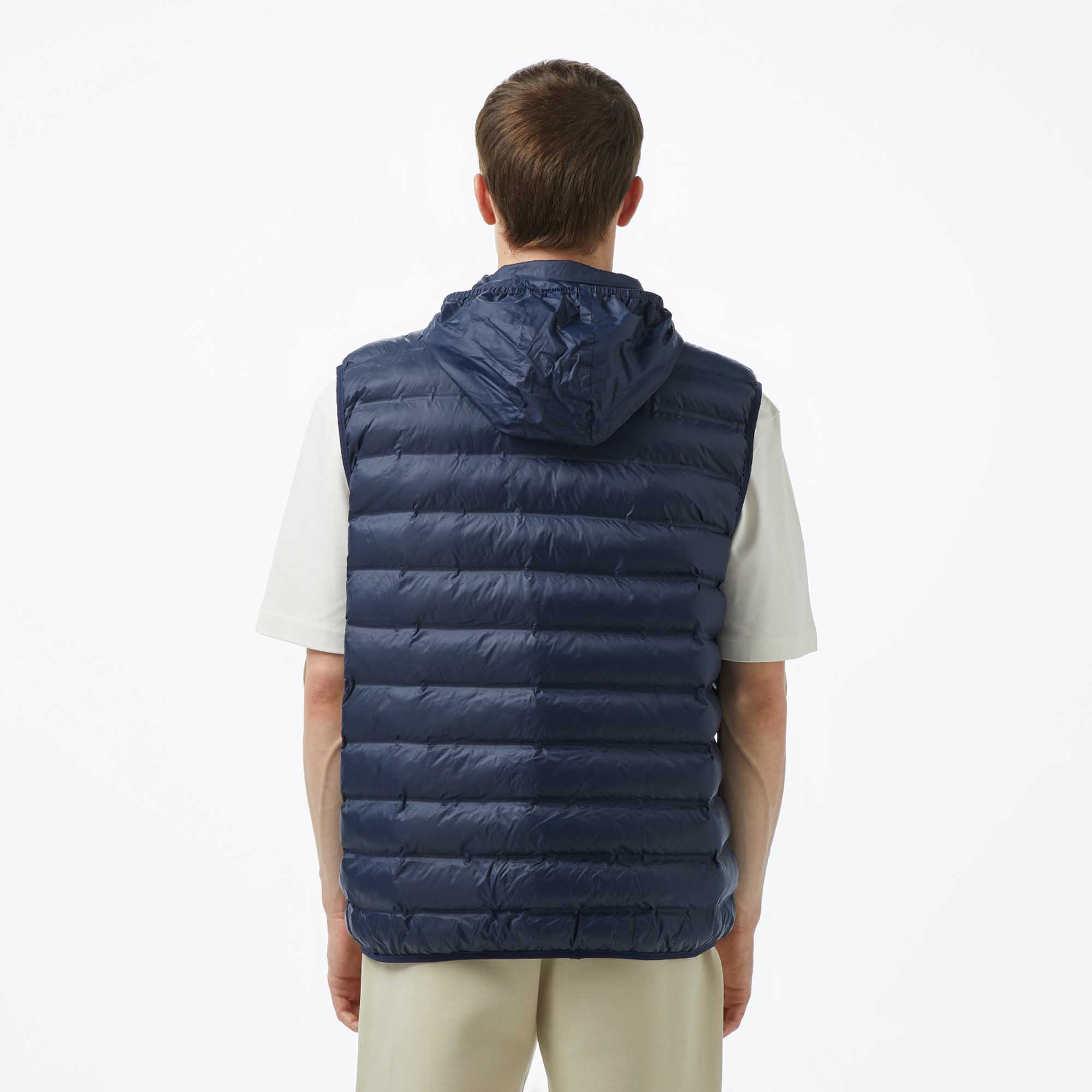 Erkek Slim Fit Kapüşonlu Lacivert Yelek