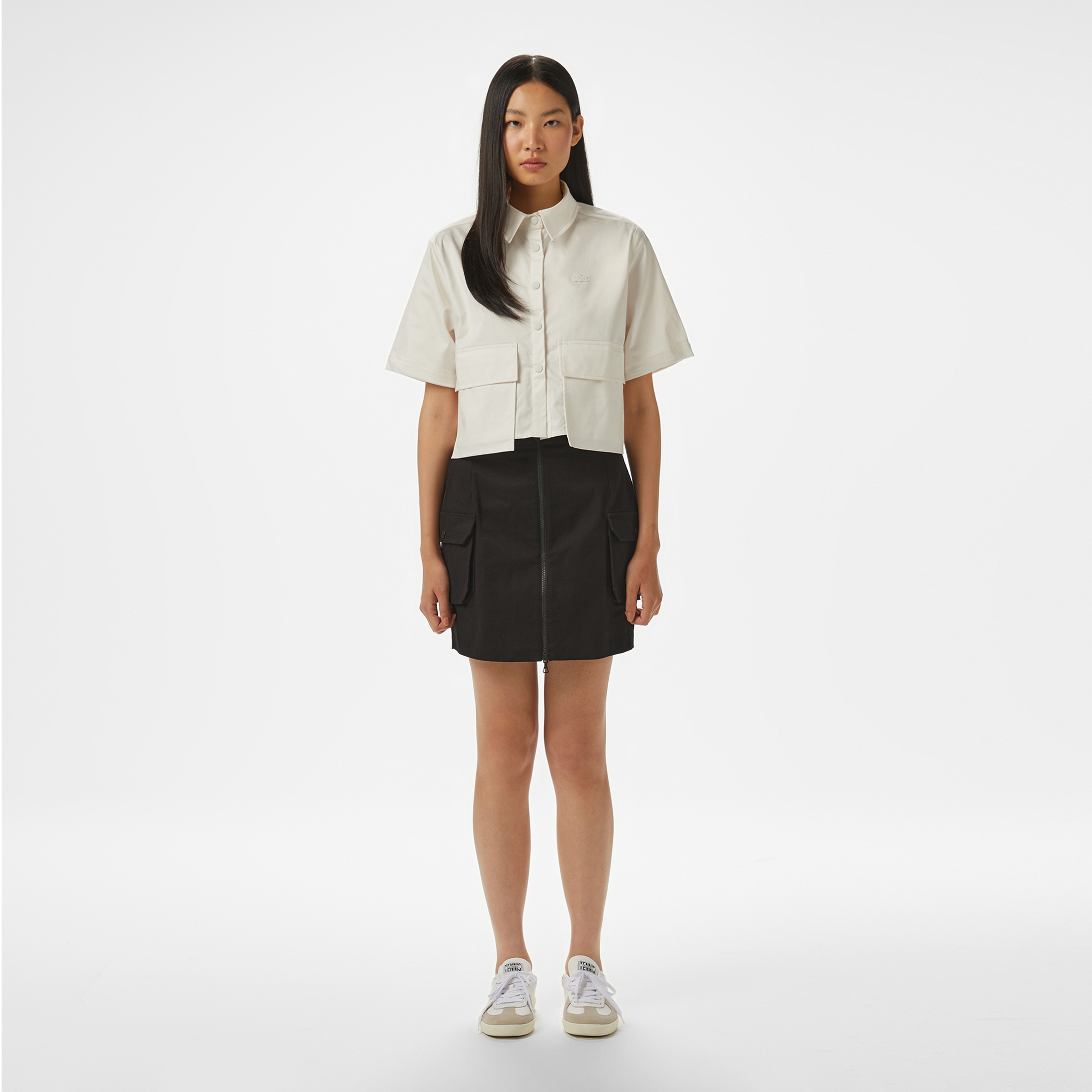 Kadın Regular Fit Yarım Kol Krem Gömlek