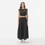 Kadın Regular Fit Kolsuz Bisiklet Yaka Siyah Bluz