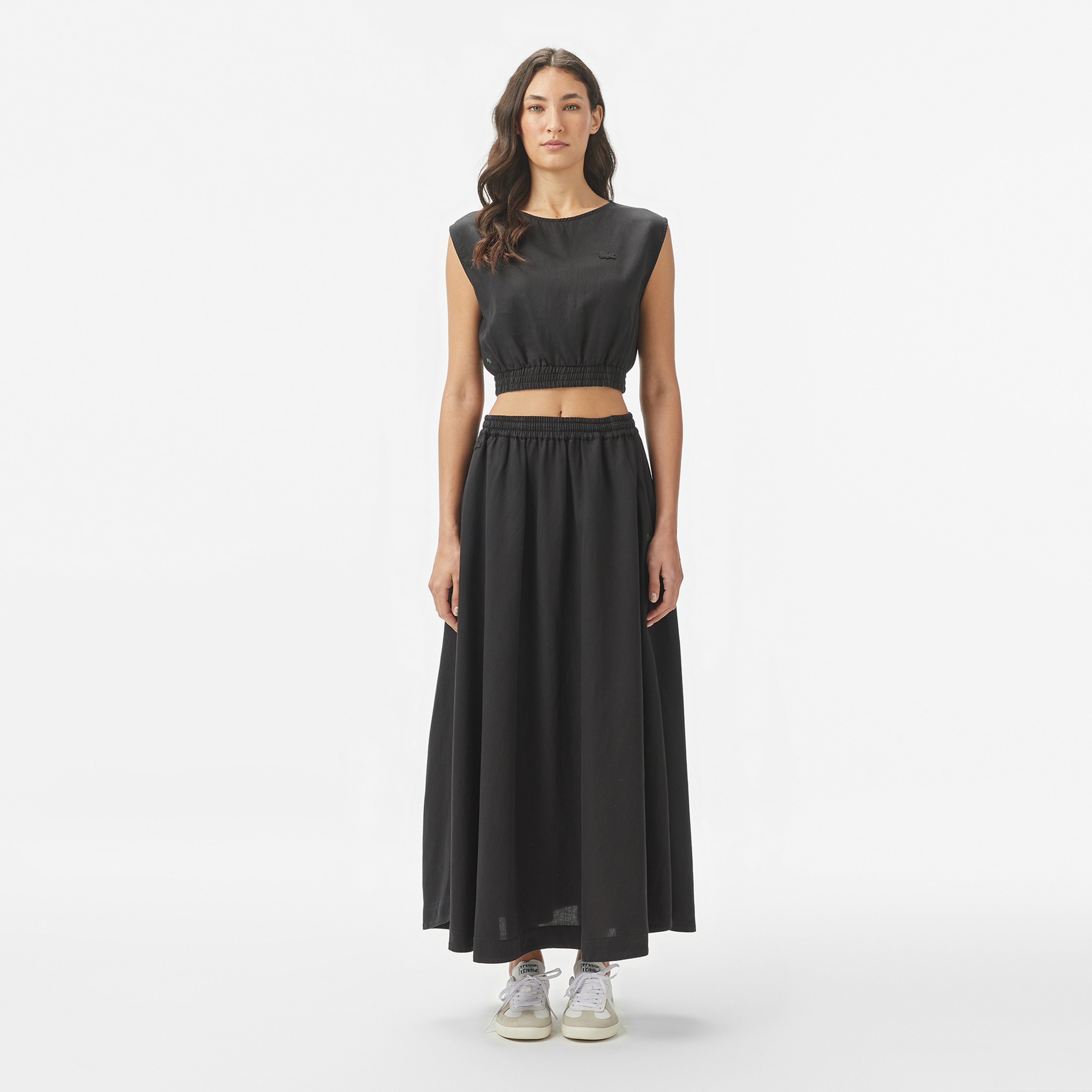 Kadın Regular Fit Kolsuz Bisiklet Yaka Siyah Bluz