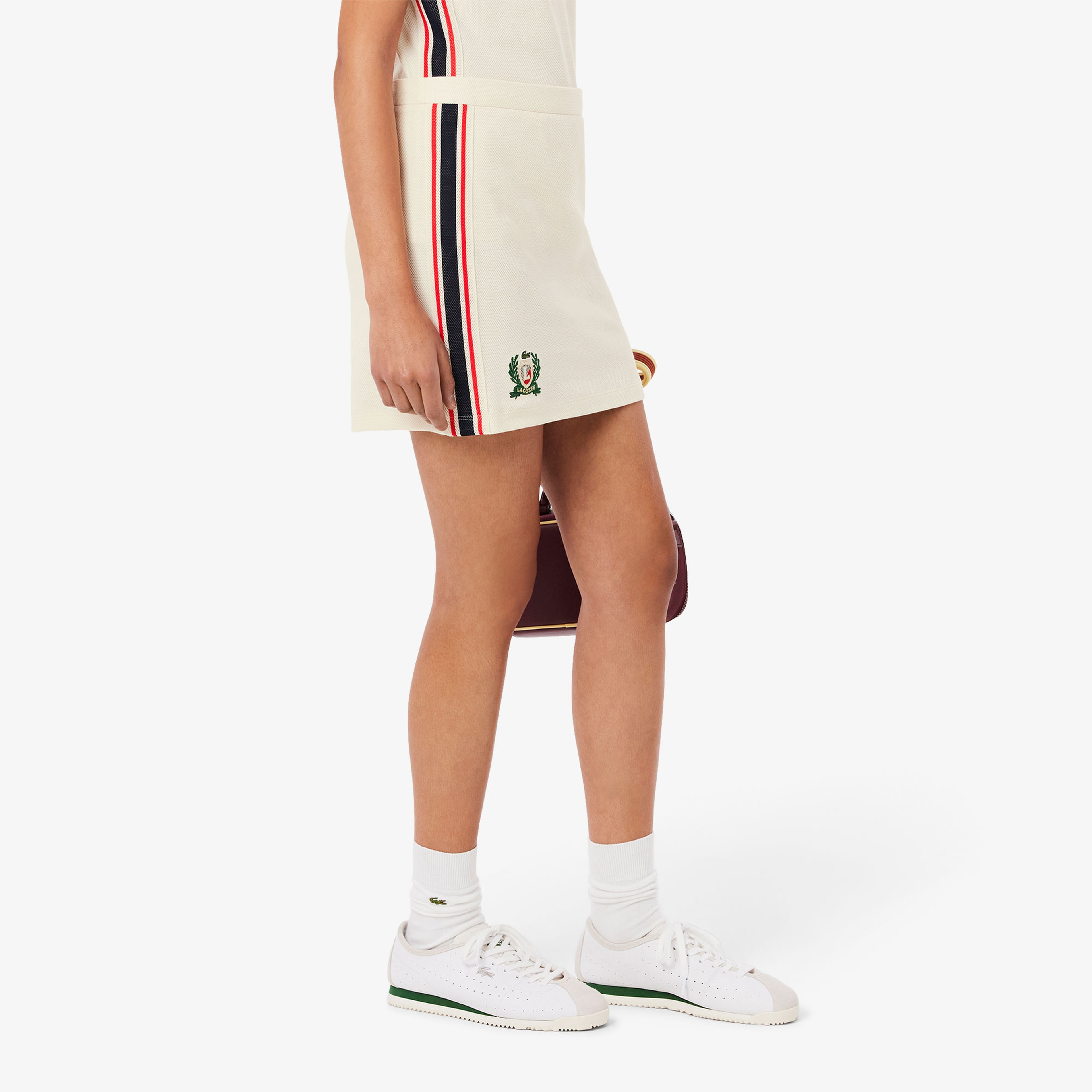 Kadın Krem Renk Bloklu Etek