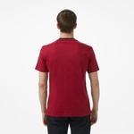 Erkek Slim Fit Bisiklet Yaka Baskılı Bordo T-Shirt