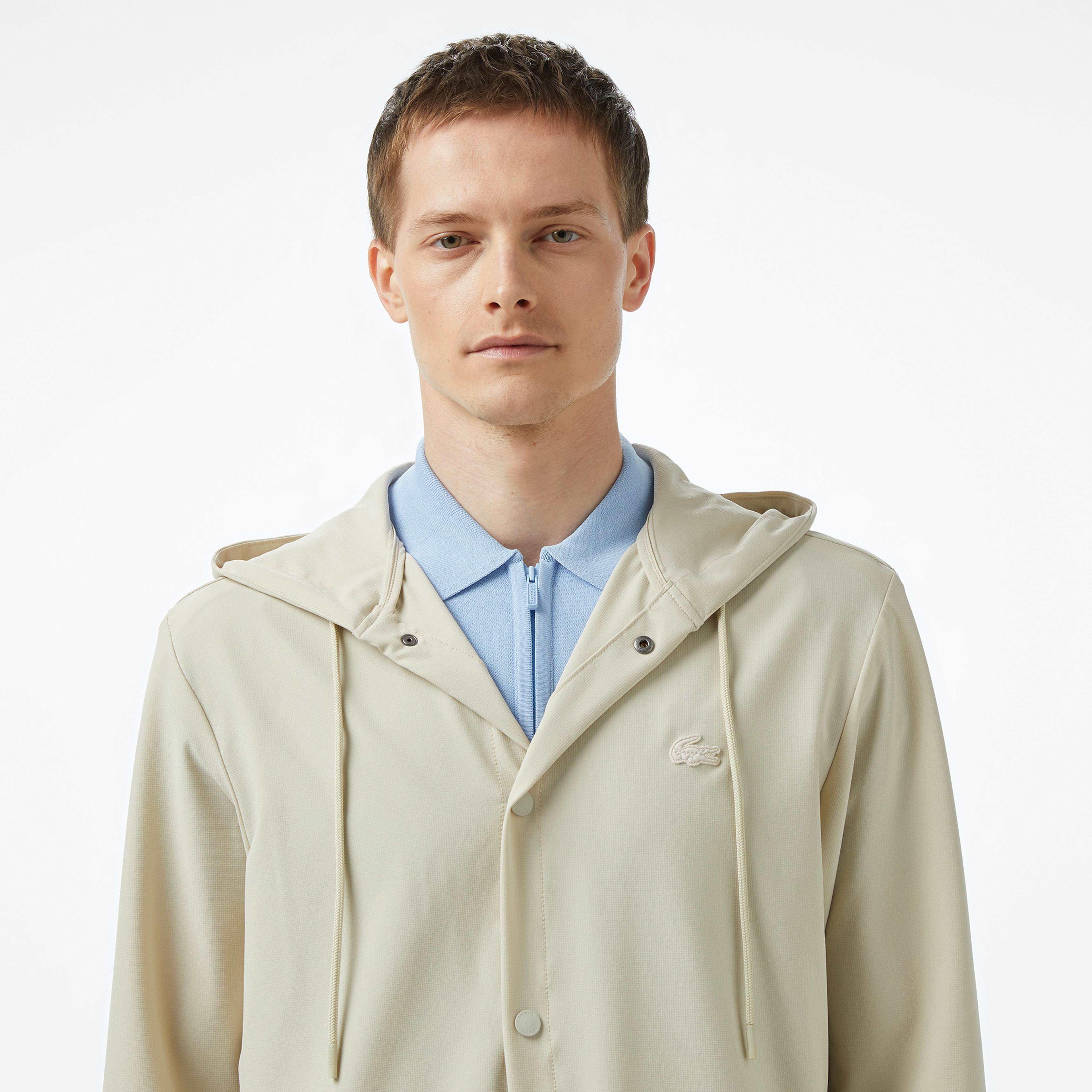 Erkek Regular Fit Kapüşonlu Bej Ceket