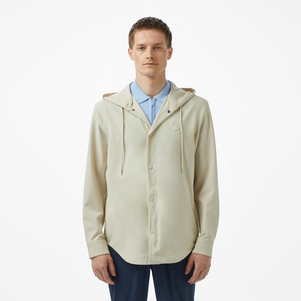 Erkek Regular Fit Kapüşonlu Bej Ceket