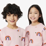 Çocuk Bisiklet Yaka Desenli Pembe Sweatshirt