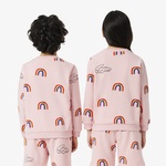 Çocuk Bisiklet Yaka Desenli Pembe Sweatshirt