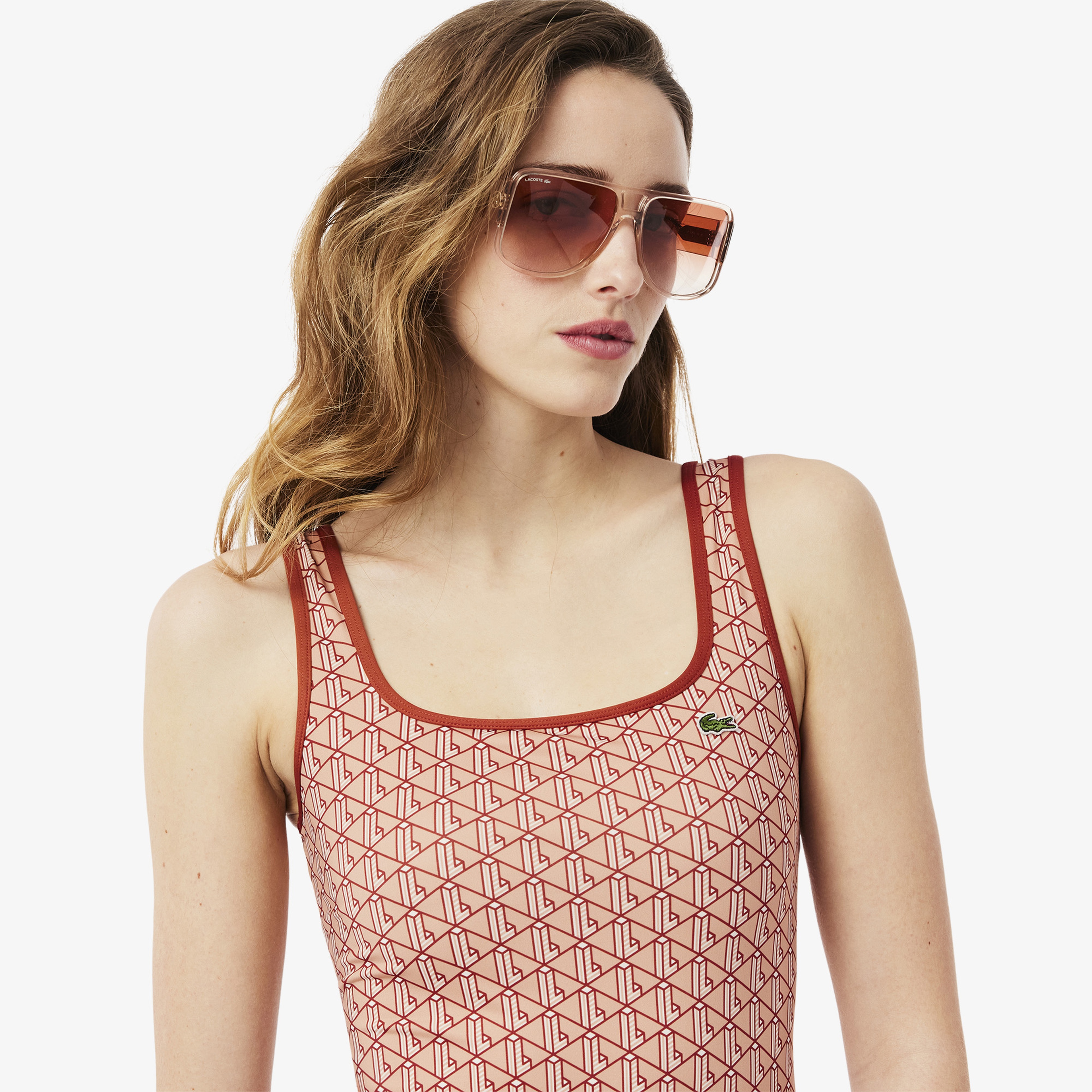 Kadın Monogram Kırmızı Mayo